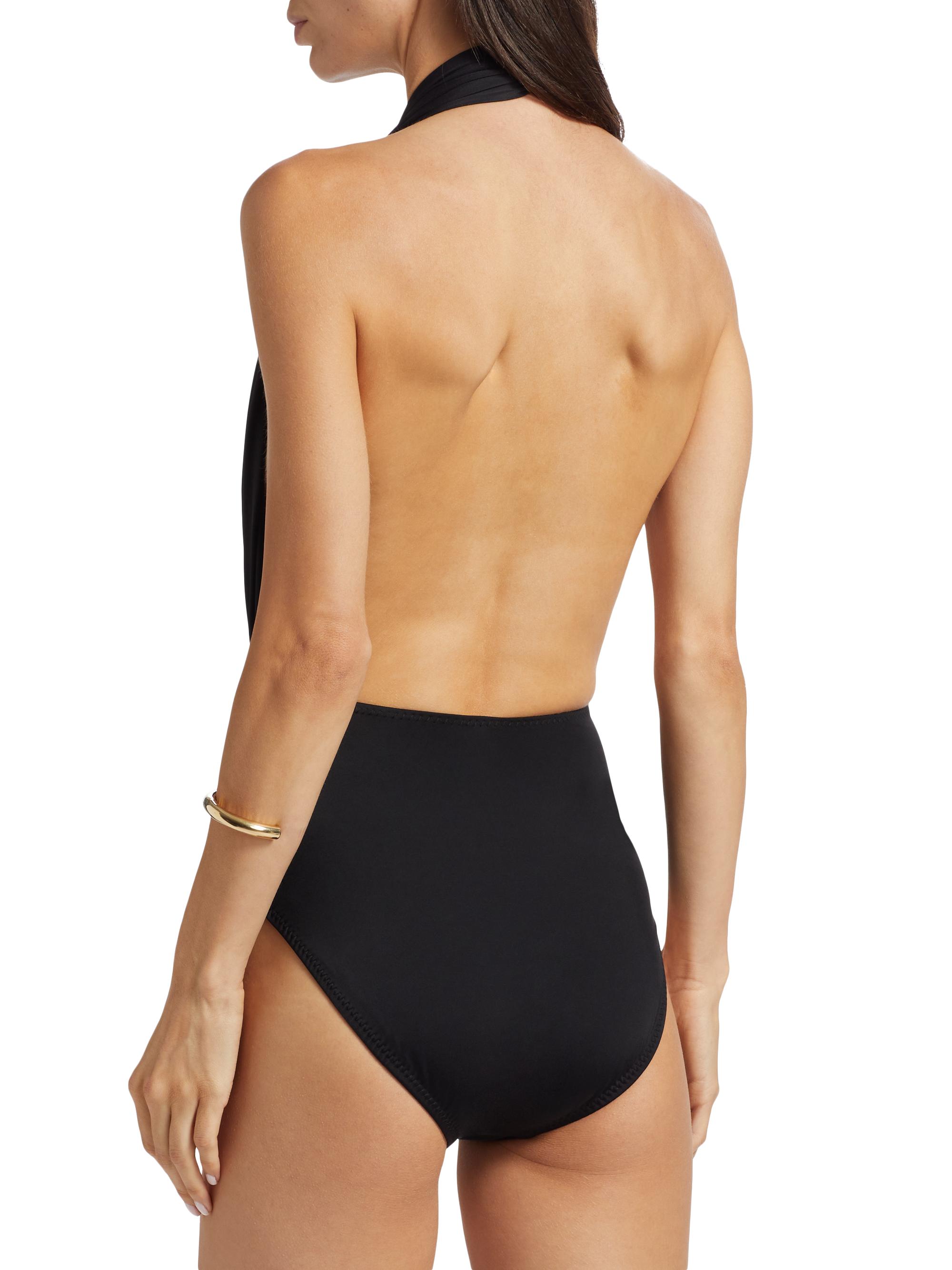 Norma Kamali Mio Halter One-Piece Swimsuit | Saks Fifth Avenue