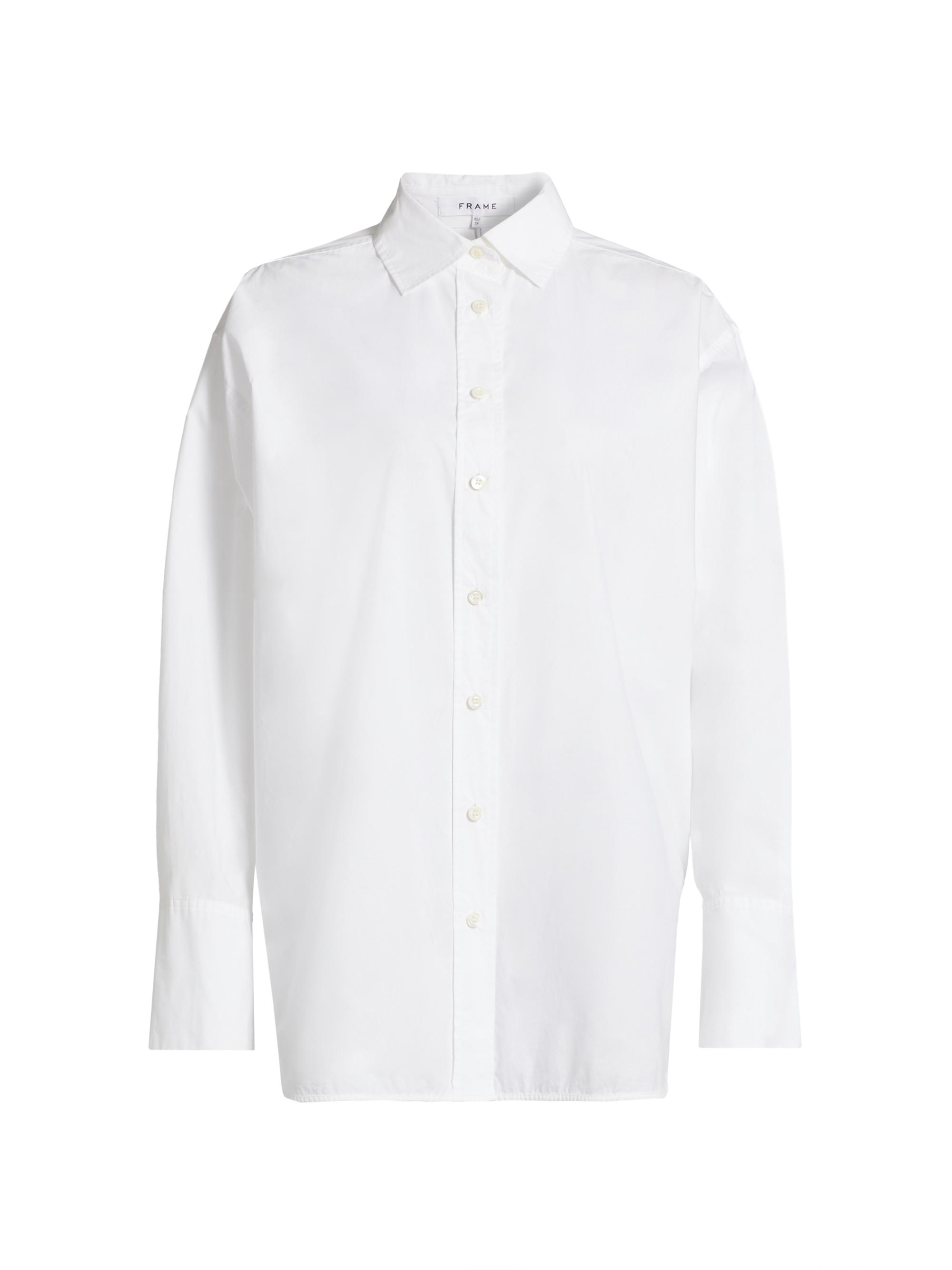 Frame Women's Exaggerated Cotton Oversized Shirt - White