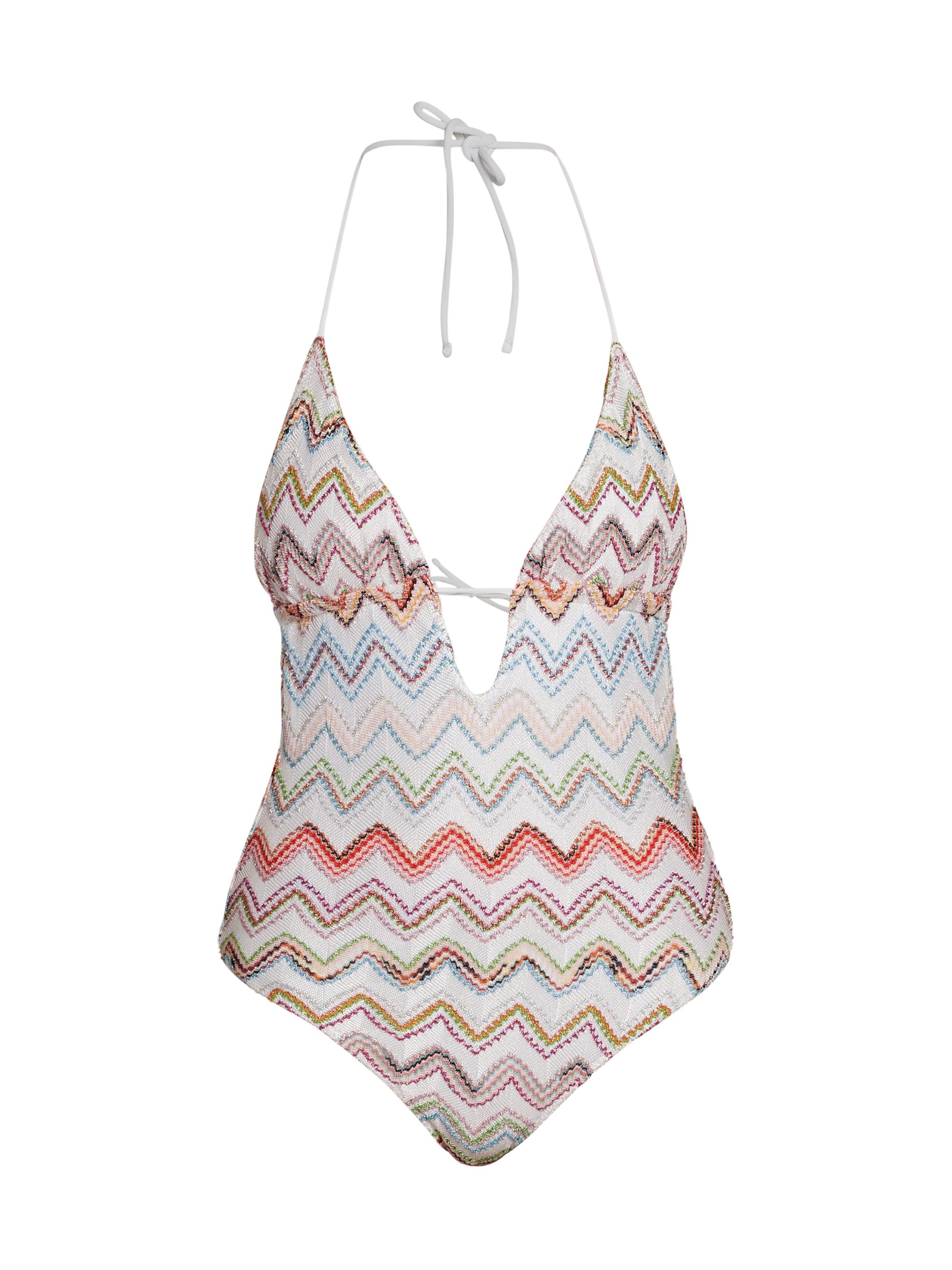 Missoni Women's Textured Stripe One-Piece Swimsuit - Multicolor White Base