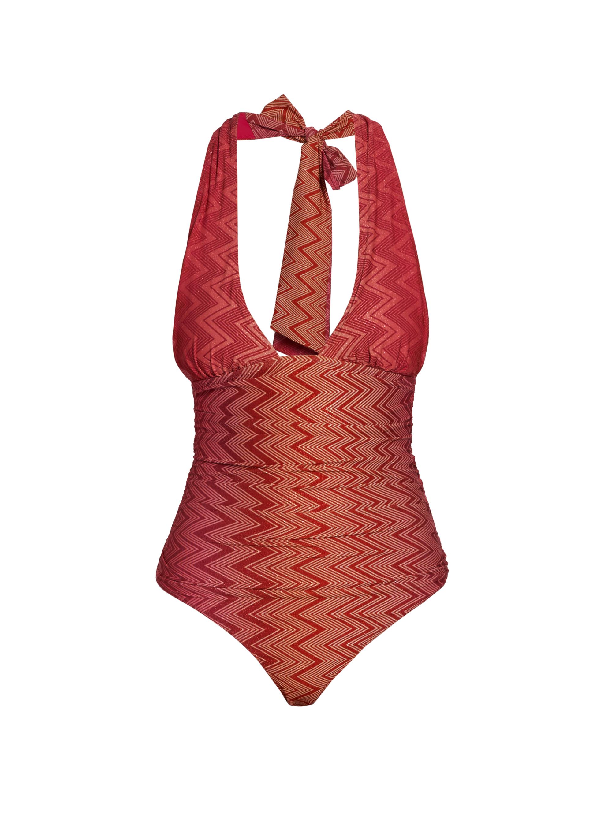 Missoni Women's Chevron Halterneck One-Piece Swimsuit - Cherry Chevron