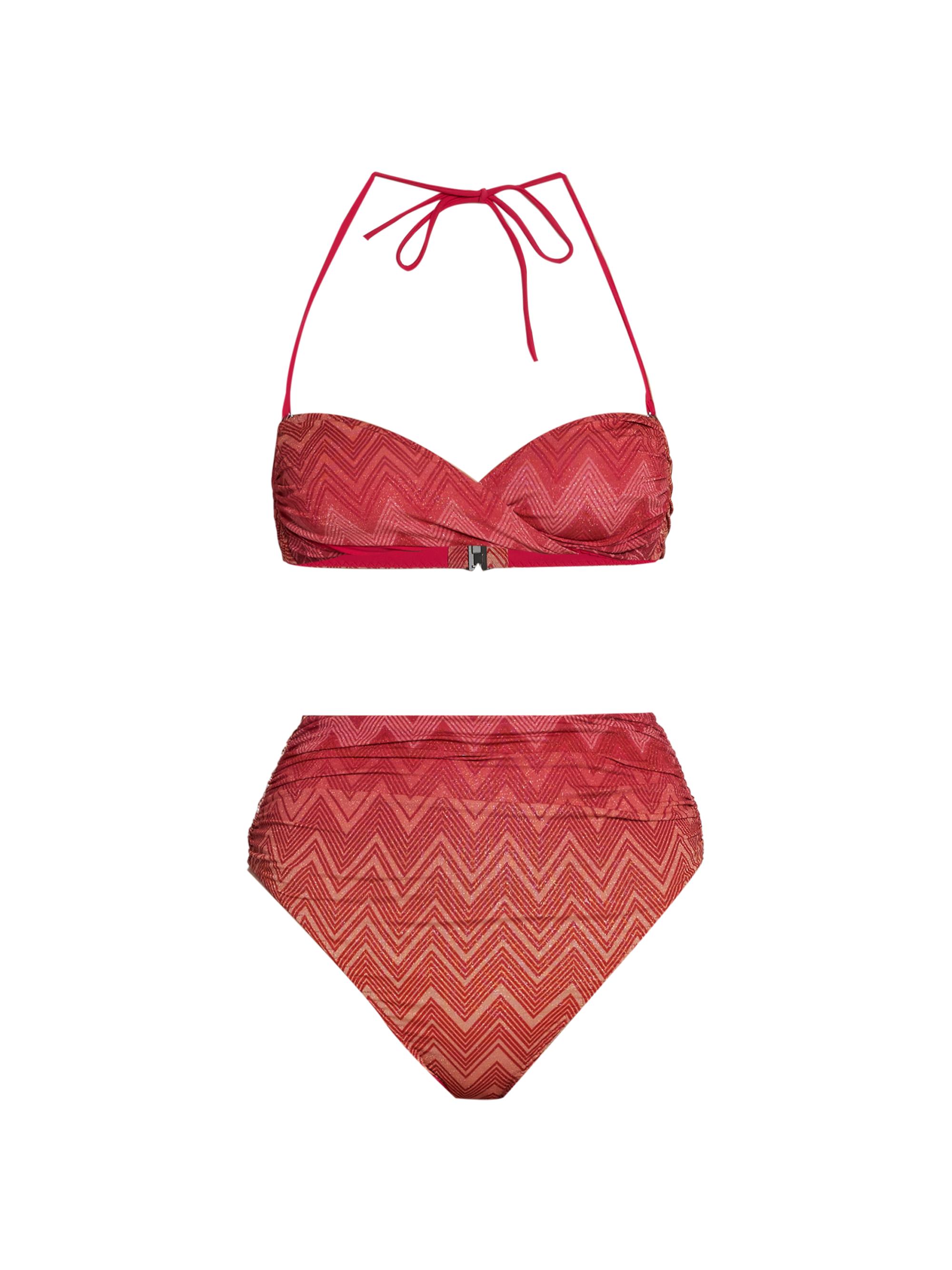 Missoni Women's Ombré Chevron Stripe High-Waist Bikini - Cherry Chevron