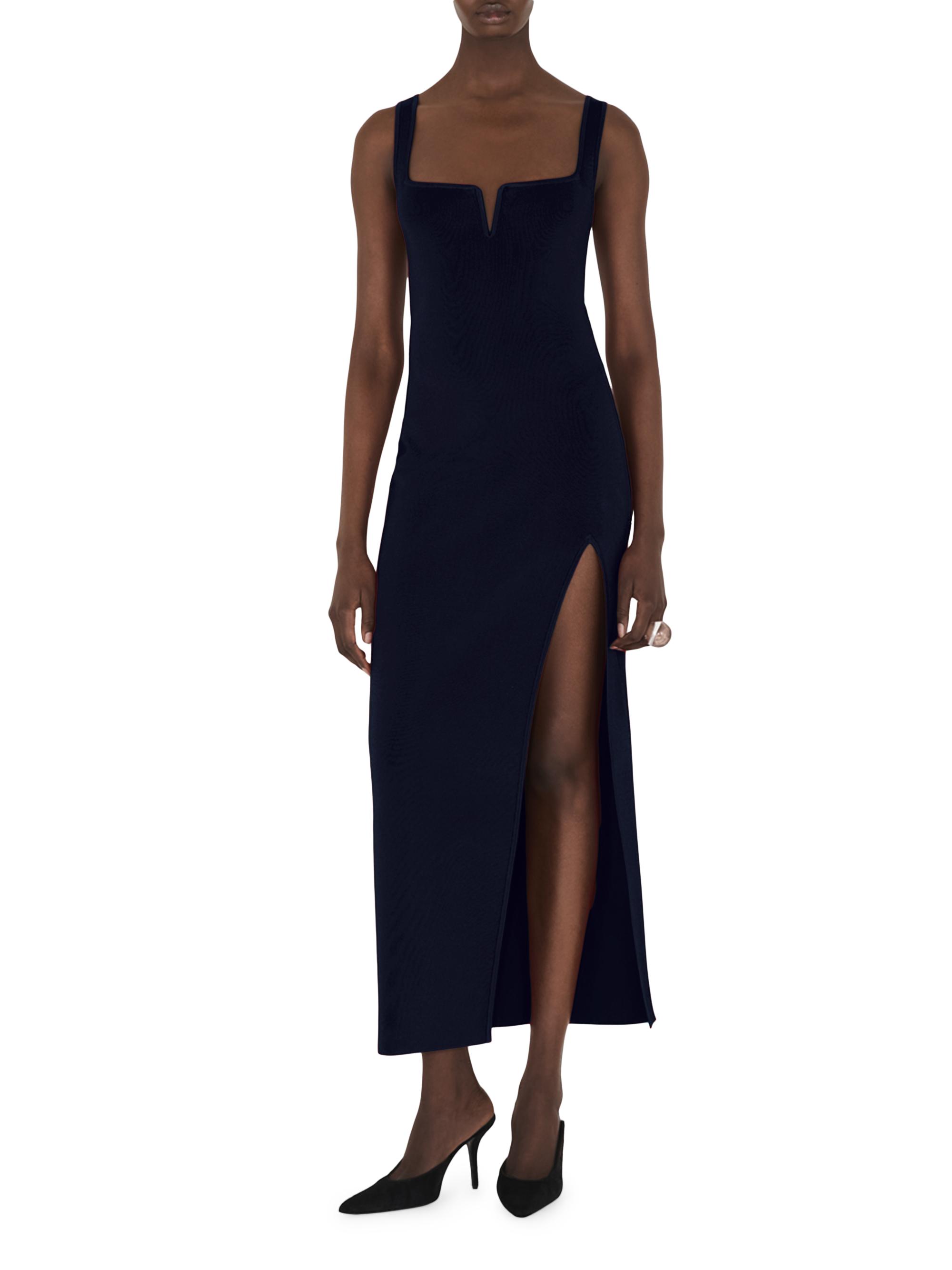 Galvan London Women's Freya Sleeveless Square-Neck Maxi Dress - Midnight