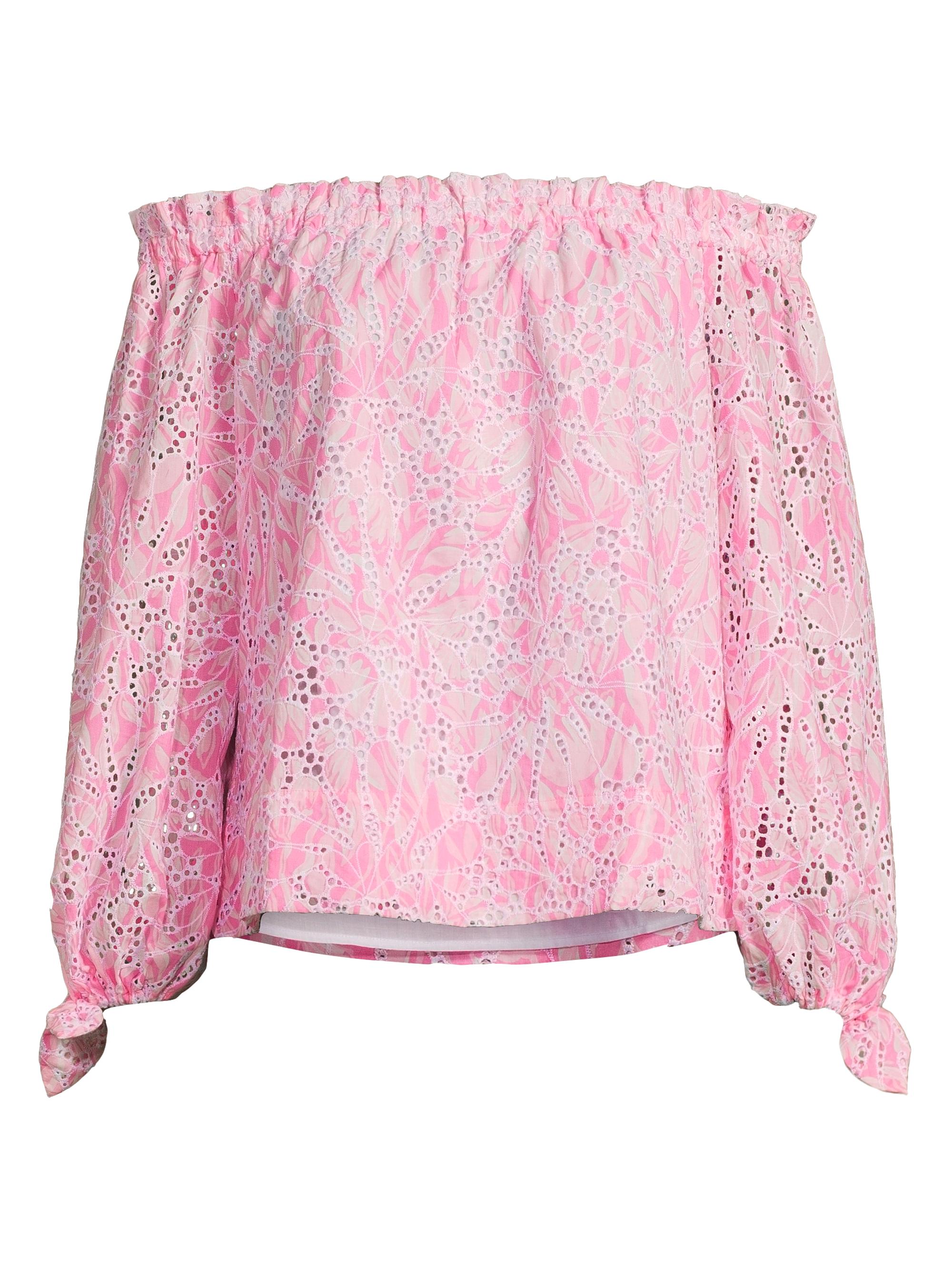 Lilly Pulitzer Women's Jamielynn Off-the-Shoulder Blouse - Rousseau Pink Tulip To Tango