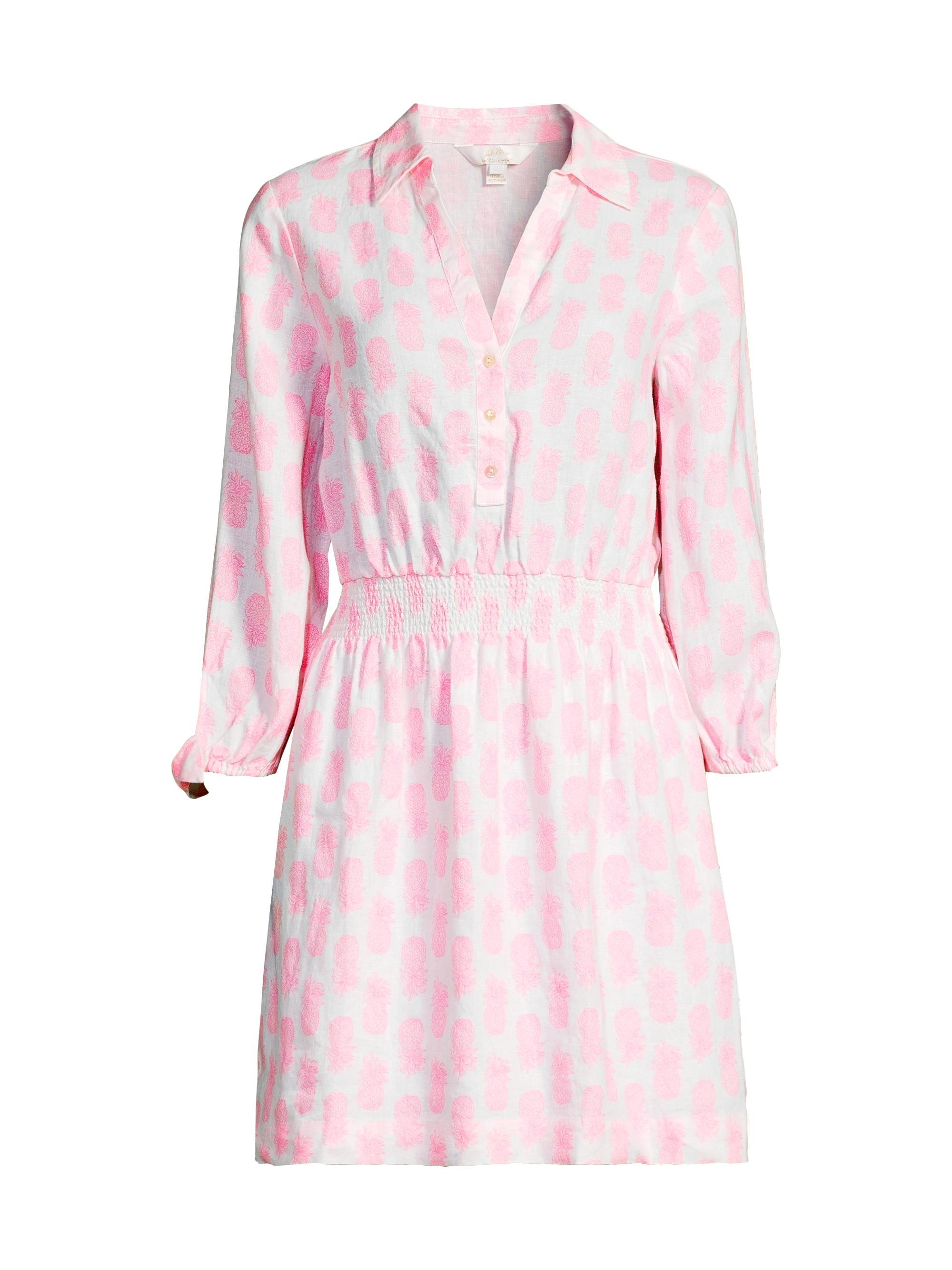 Lilly Pulitzer Women's Abralynn Pineapple-Print Linen Minidress - Rousseau Pink