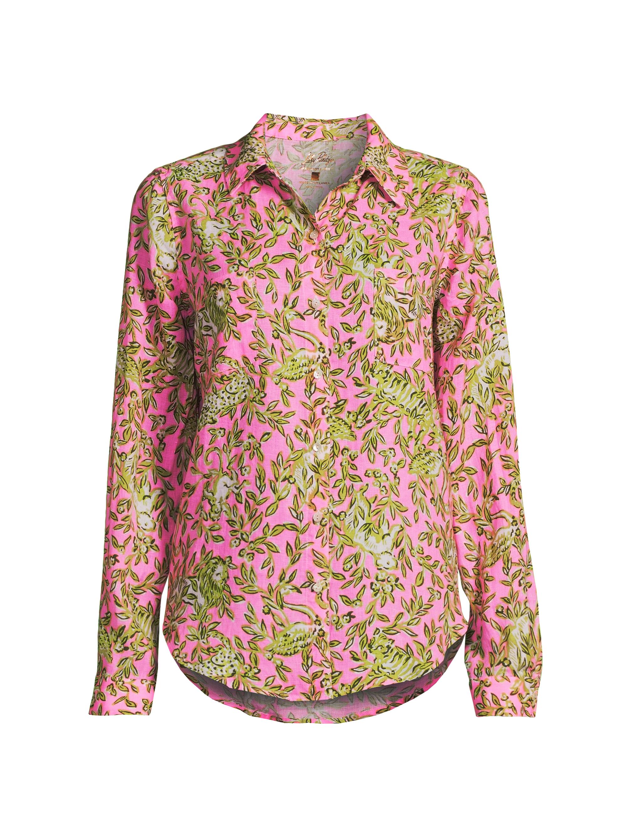Lilly Pulitzer Women's Sea View Linen Shirt - Rousseau Pink
