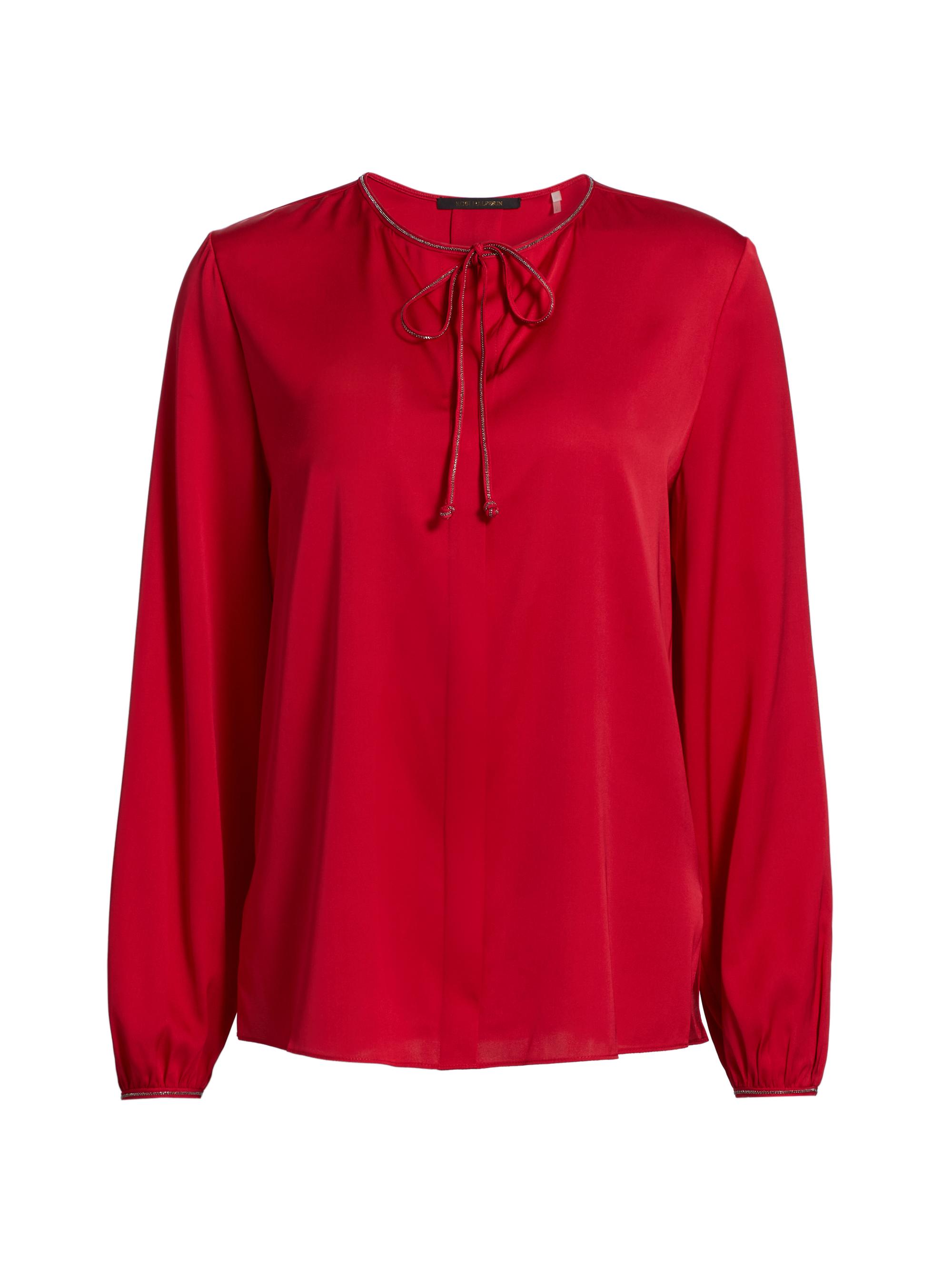 Kobi Halperin Women's Eliza Stretch Silk Tieneck Blouse - Scarlet