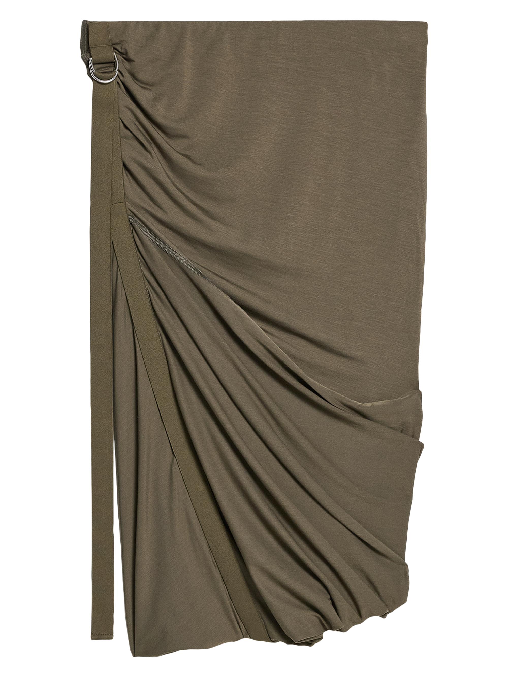 Helmut Lang Women's Wind Ruched Adjustable Skirt - Olive