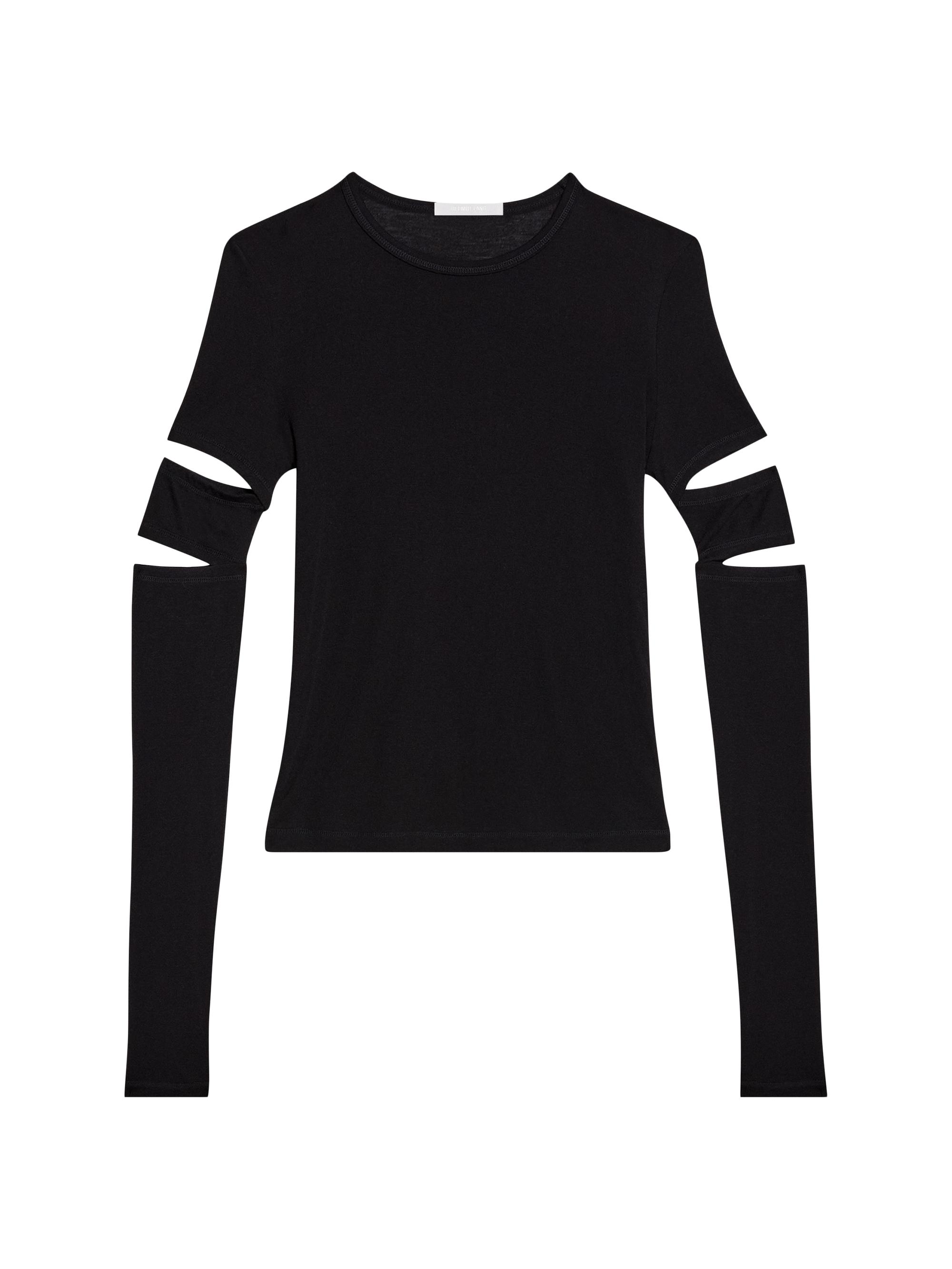 Helmut Lang Women's Slash Knit Long-Sleeve Top - Black