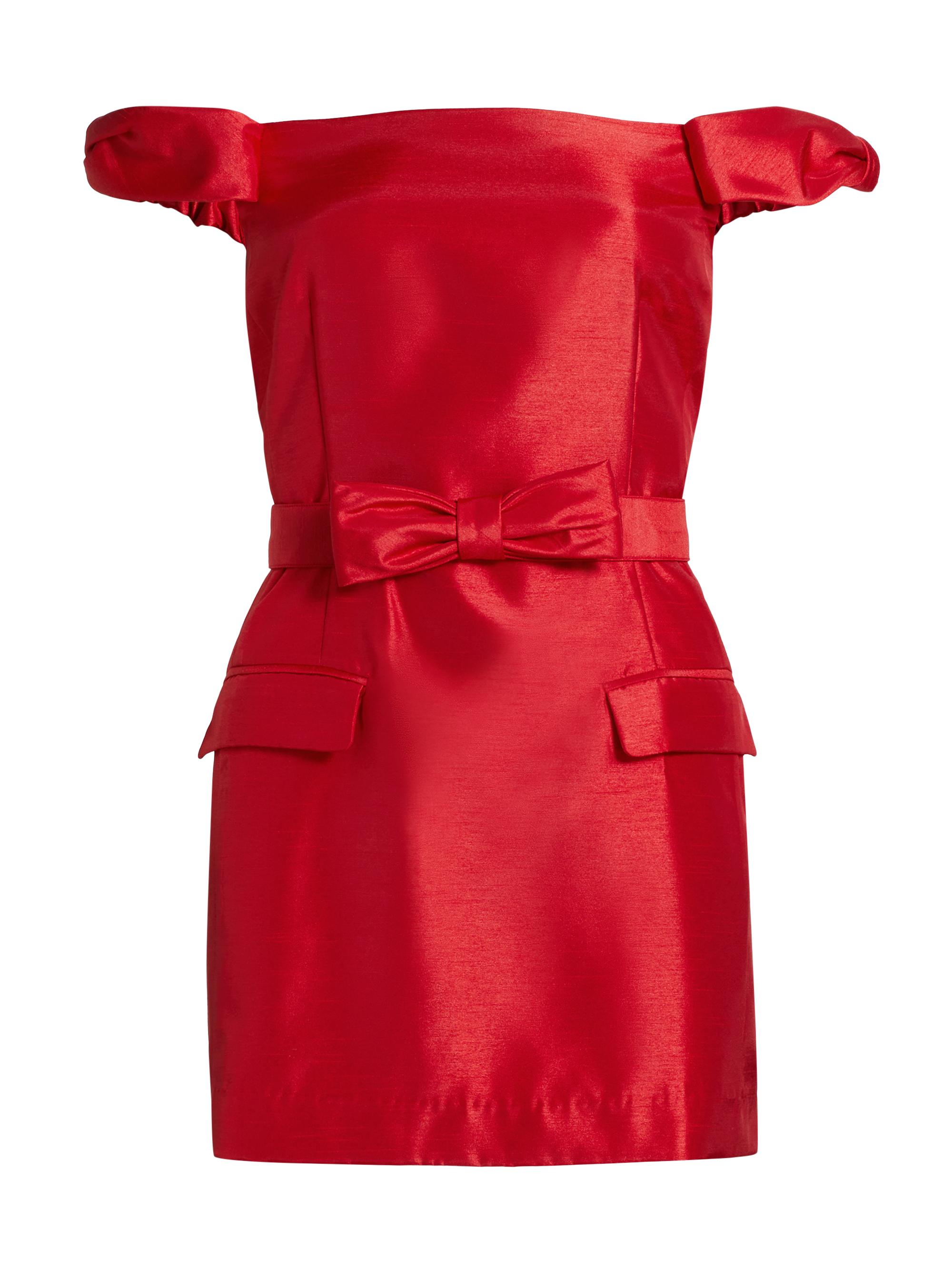 Nicholas the Label Women's Pema Taffeta Off-The-Shoulder Minidress - Crimson
