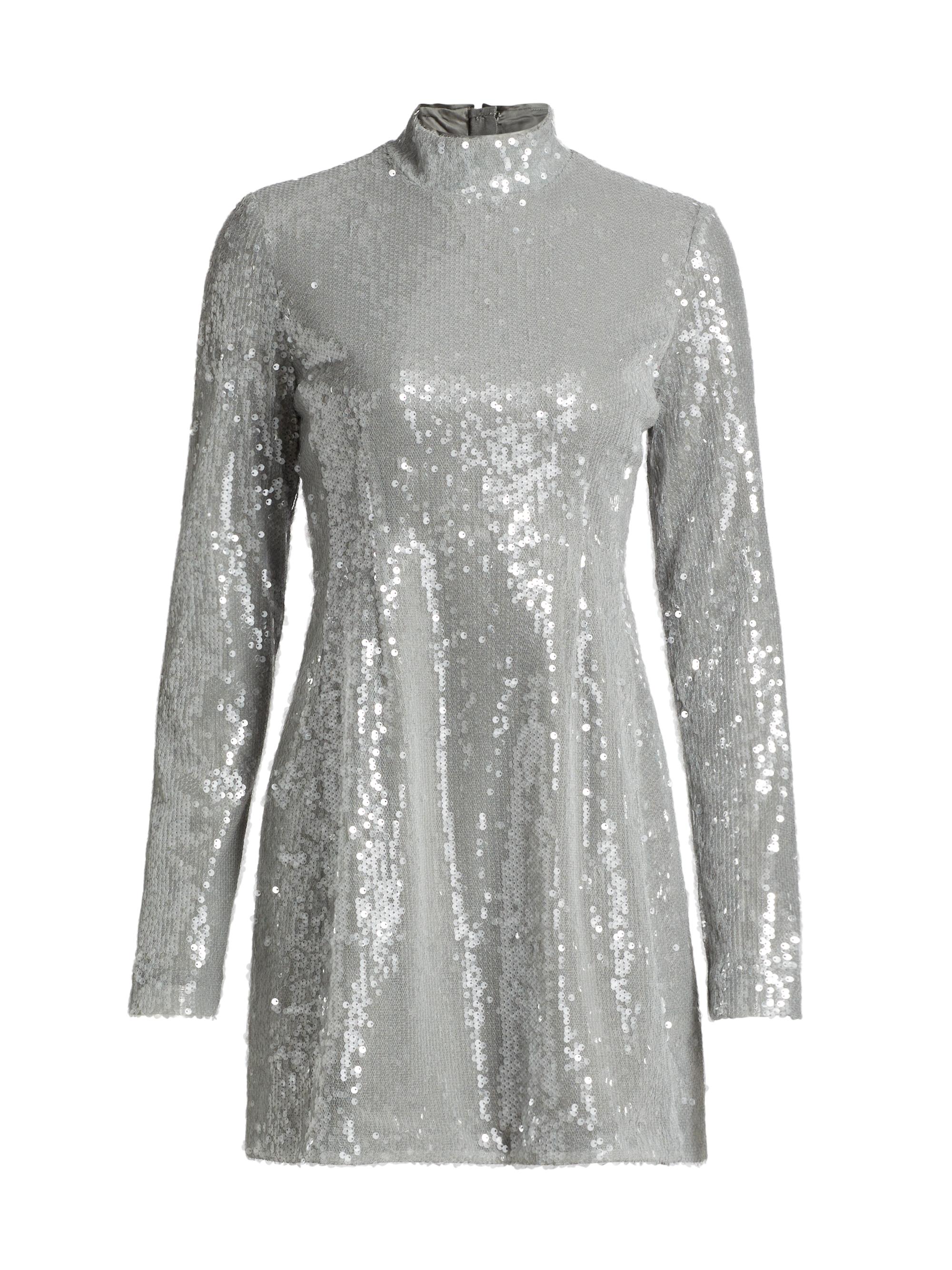 Nicholas the Label Women's Daphne Sequin Long-Sleeve Minidress - Pistachio