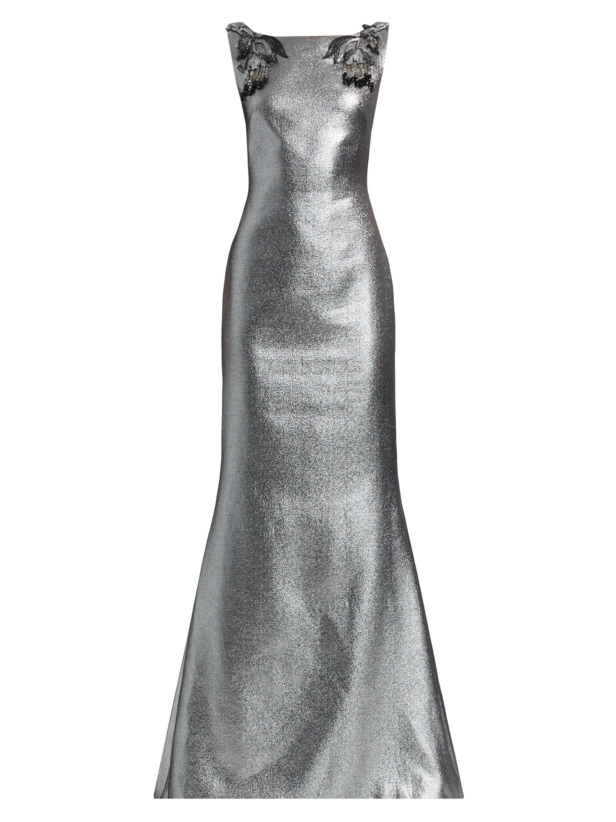 Atelier Prabal Gurung Women's Sabina Metallic-Lame Sleeveless Gown - Silver