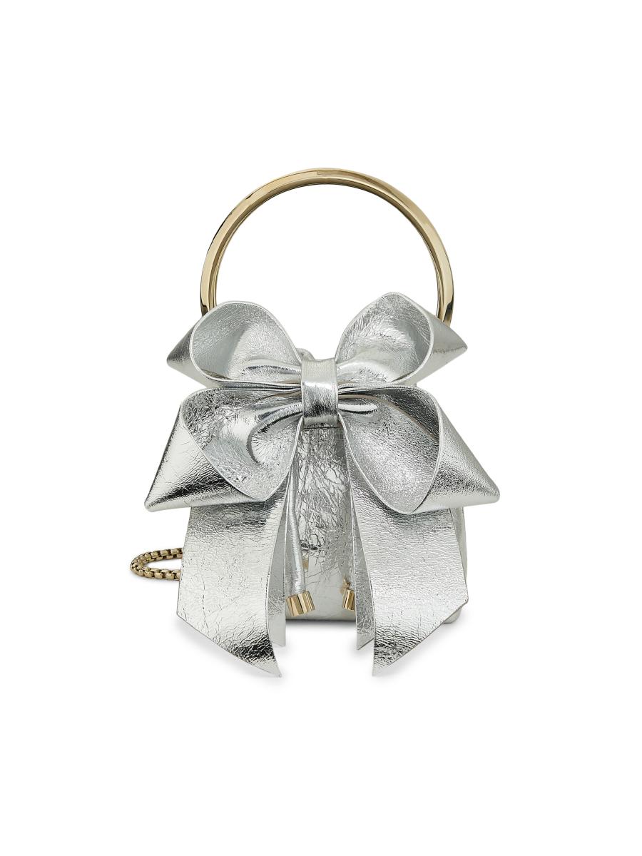 Micro Bon Bon | Champagne Crystal Mesh Mini Bag | JIMMY CHOO