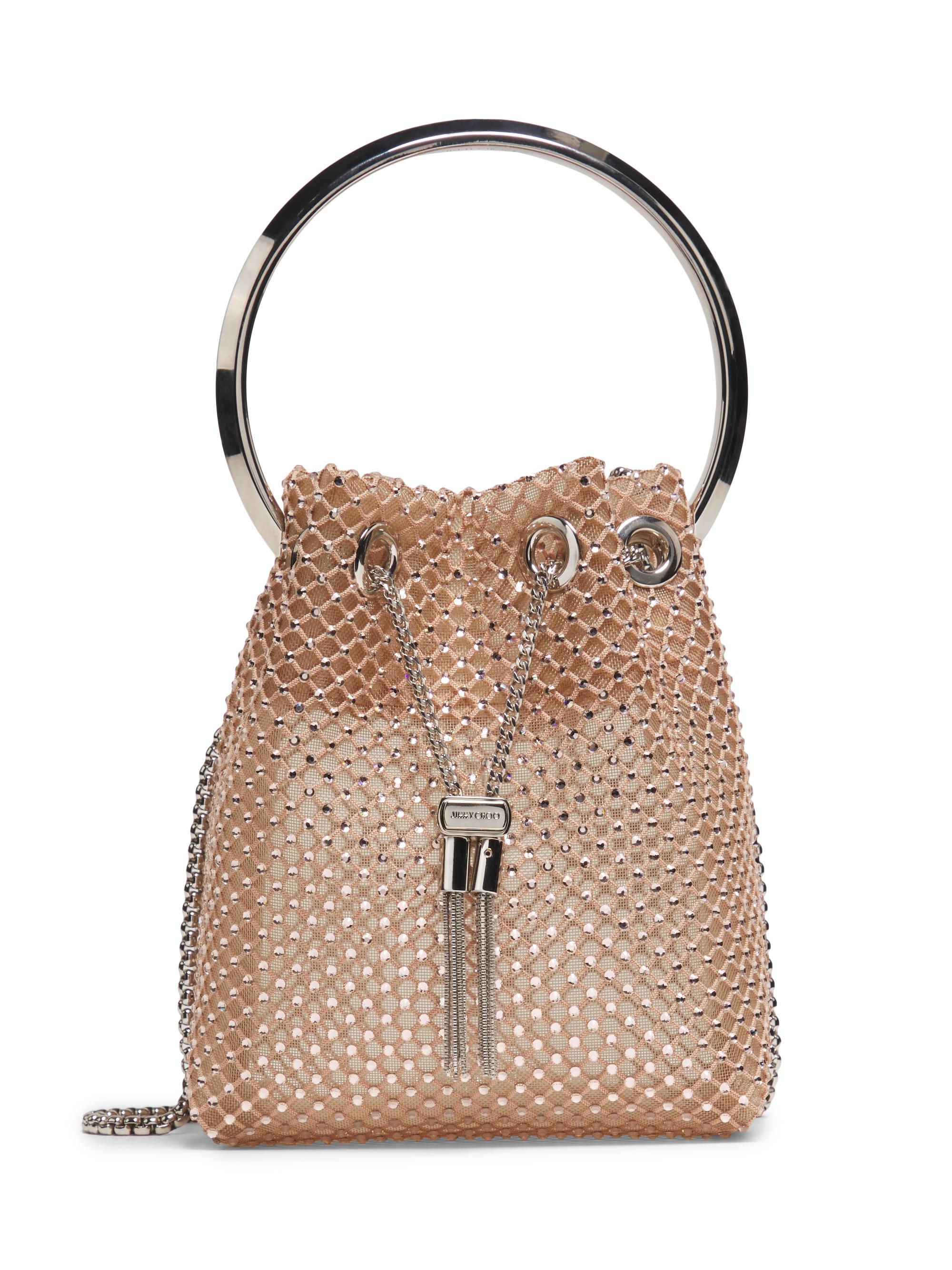 Jimmy Choo Women's Bon Bon Crystal Mesh Bucket Bag - Black Crystal