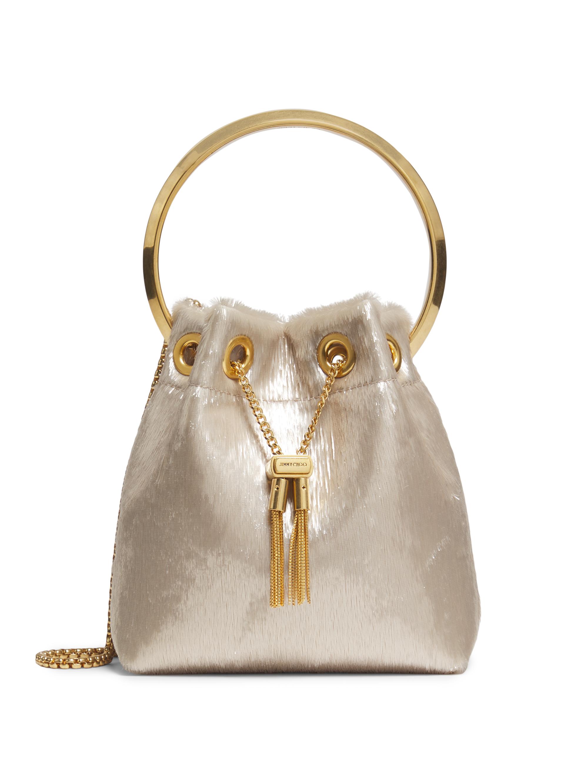 Jimmy Choo Women's Bon Bon Tinsel Bucket Bag - Champagne Gold