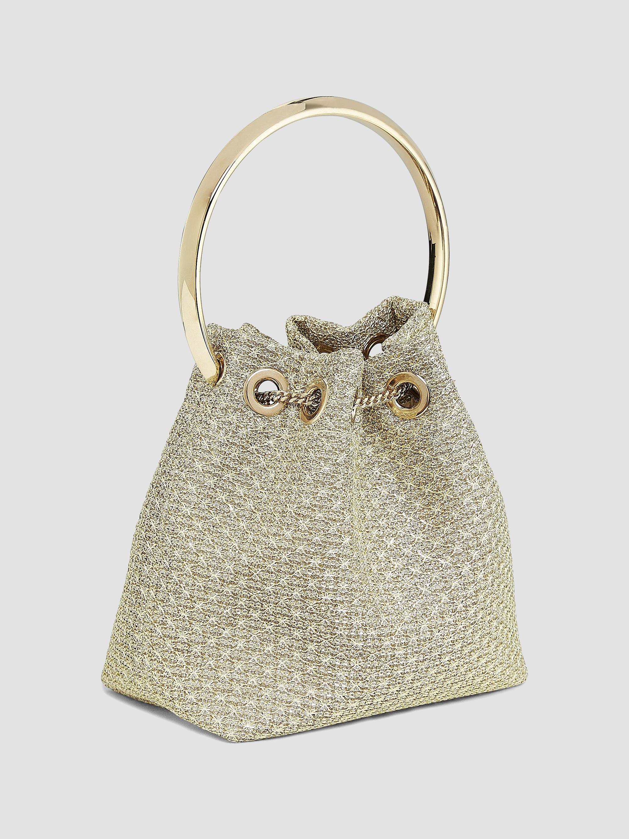 Jimmy Choo Bon Bon Woven Metallic Top Handle Bag | Saks Fifth Avenue