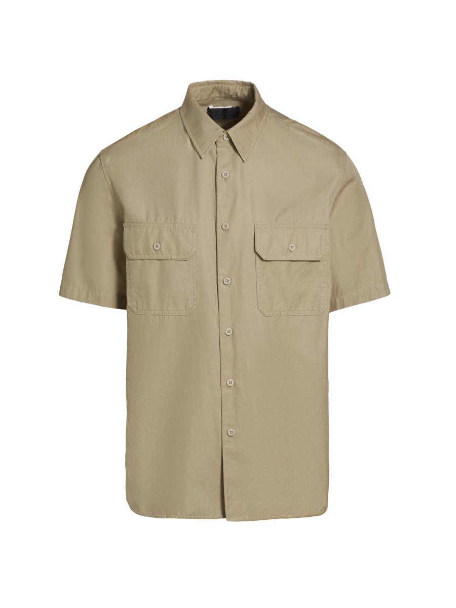 Nili Lotan Men's Short-sleeve Double-pocket Shirt In Brown