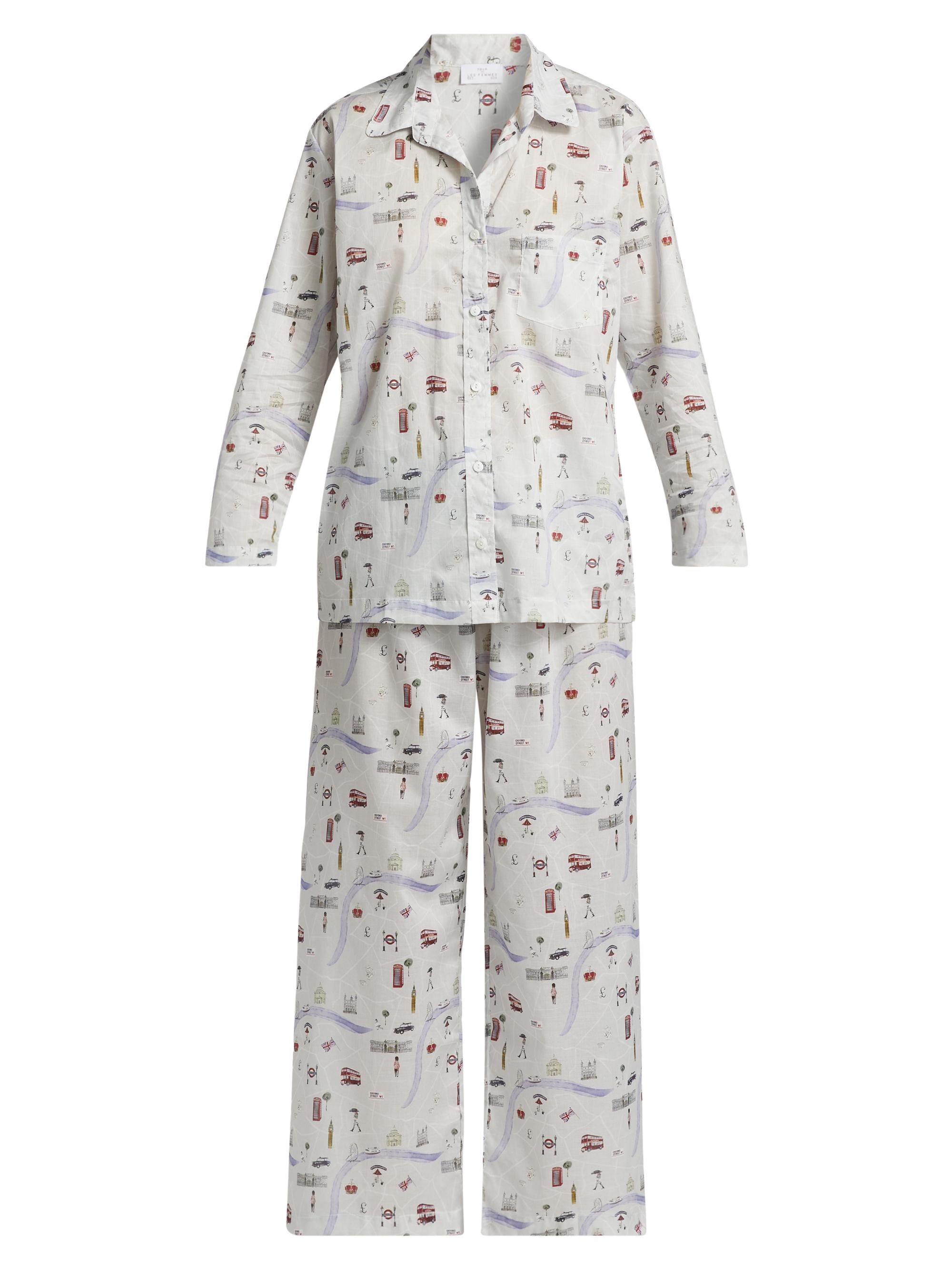 Pour Les Femmes Women's London Cotton Pajamas - London Travel Series