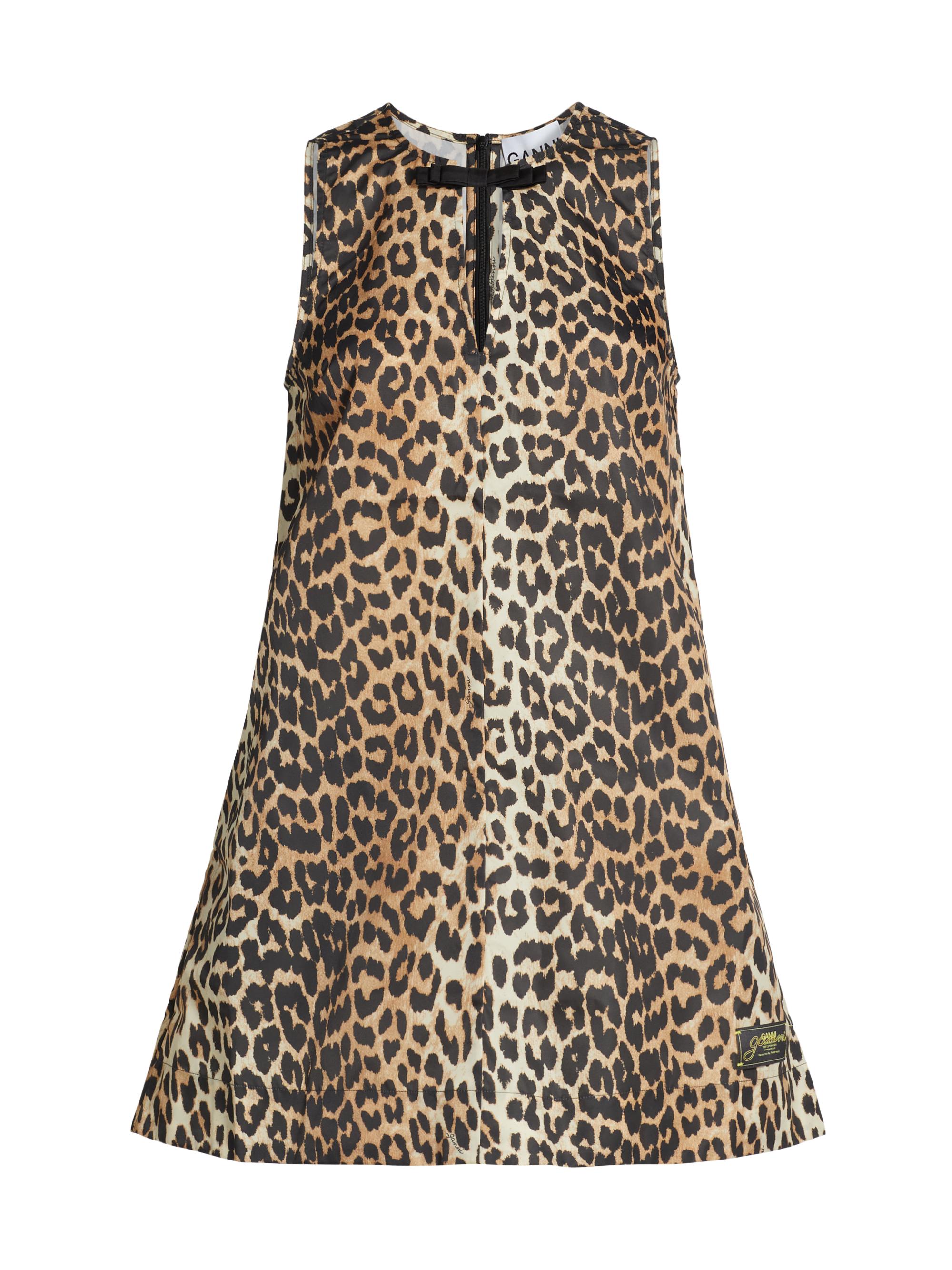 Ganni Leopard-Print Sleeveless Minidress | Saks Fifth Avenue