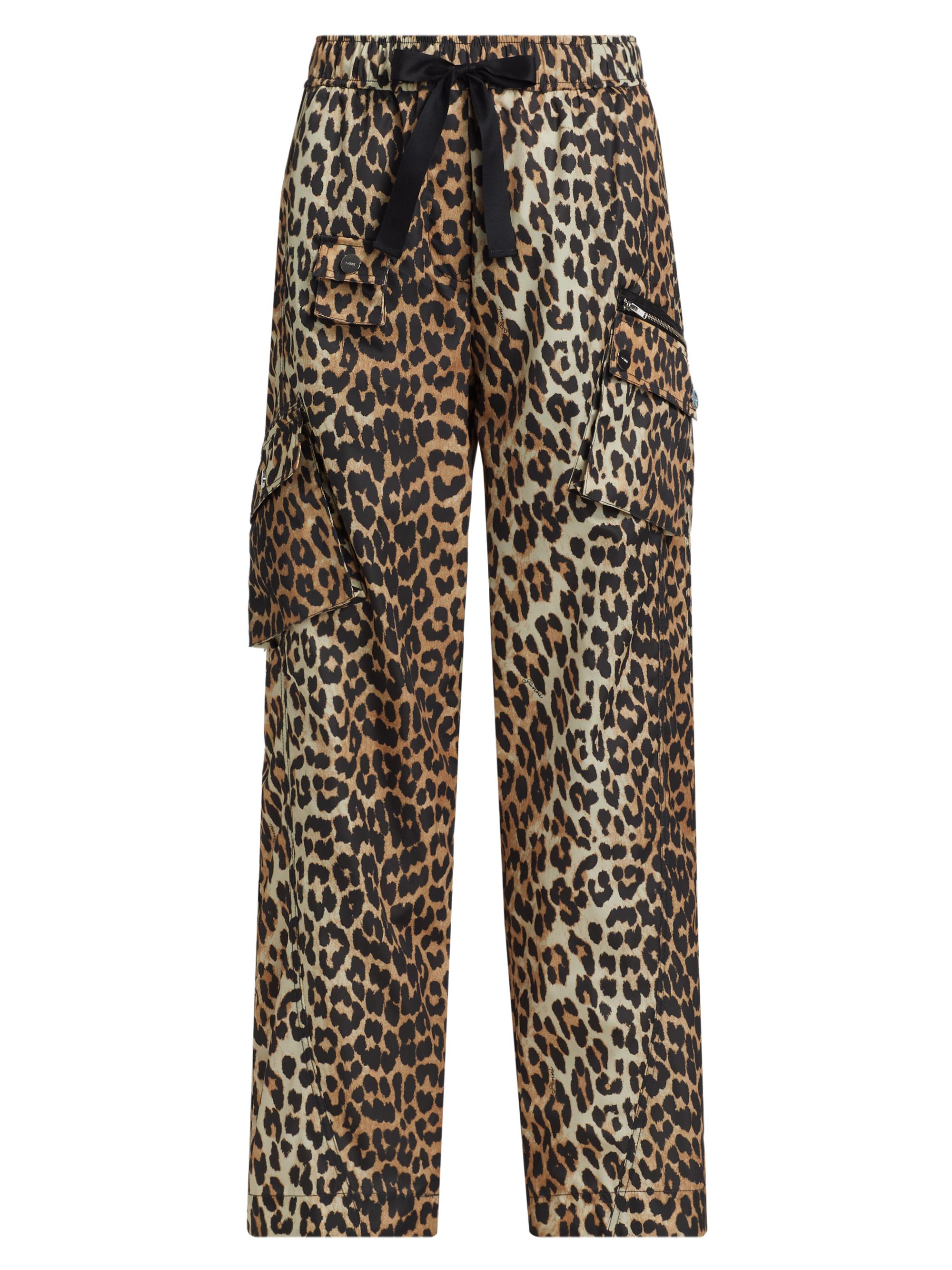 Ganni Women's Duchesse Leopard Cargo Pants - Leopard
