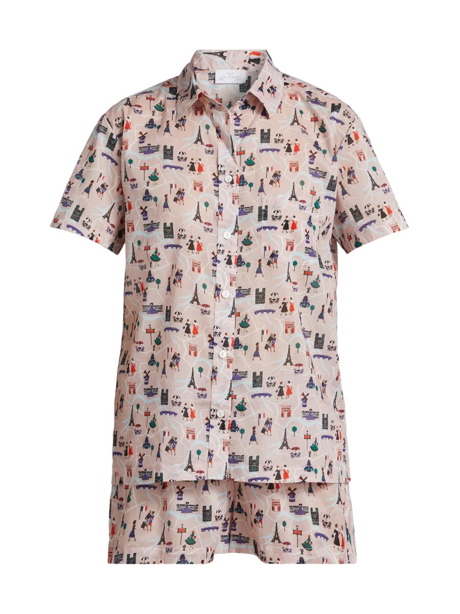 Pour Les Femmes Women's Paris Cotton Short Pajamas