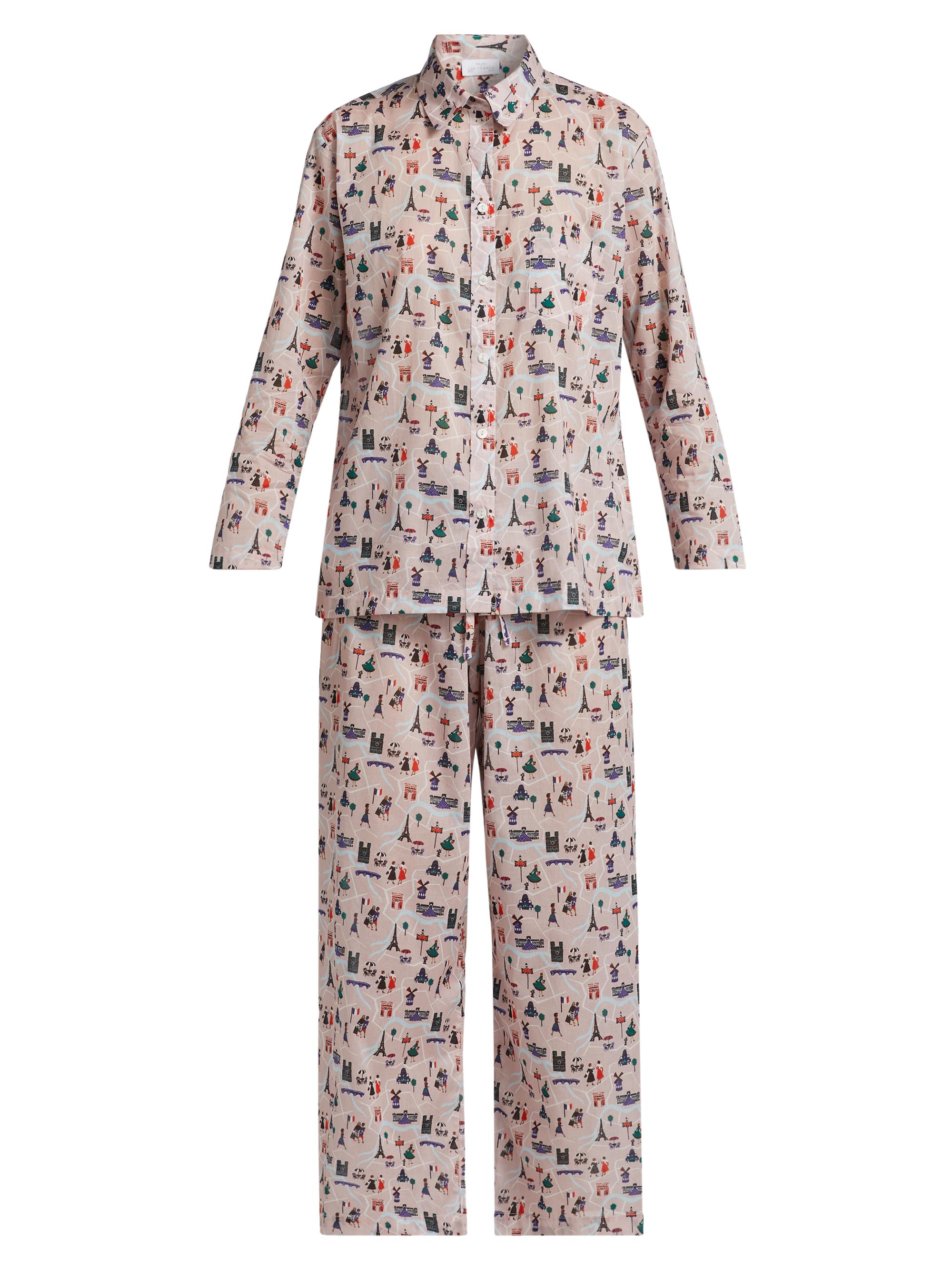 Pour Les Femmes Women's Paris Cotton Pajamas - Paris Travel Series