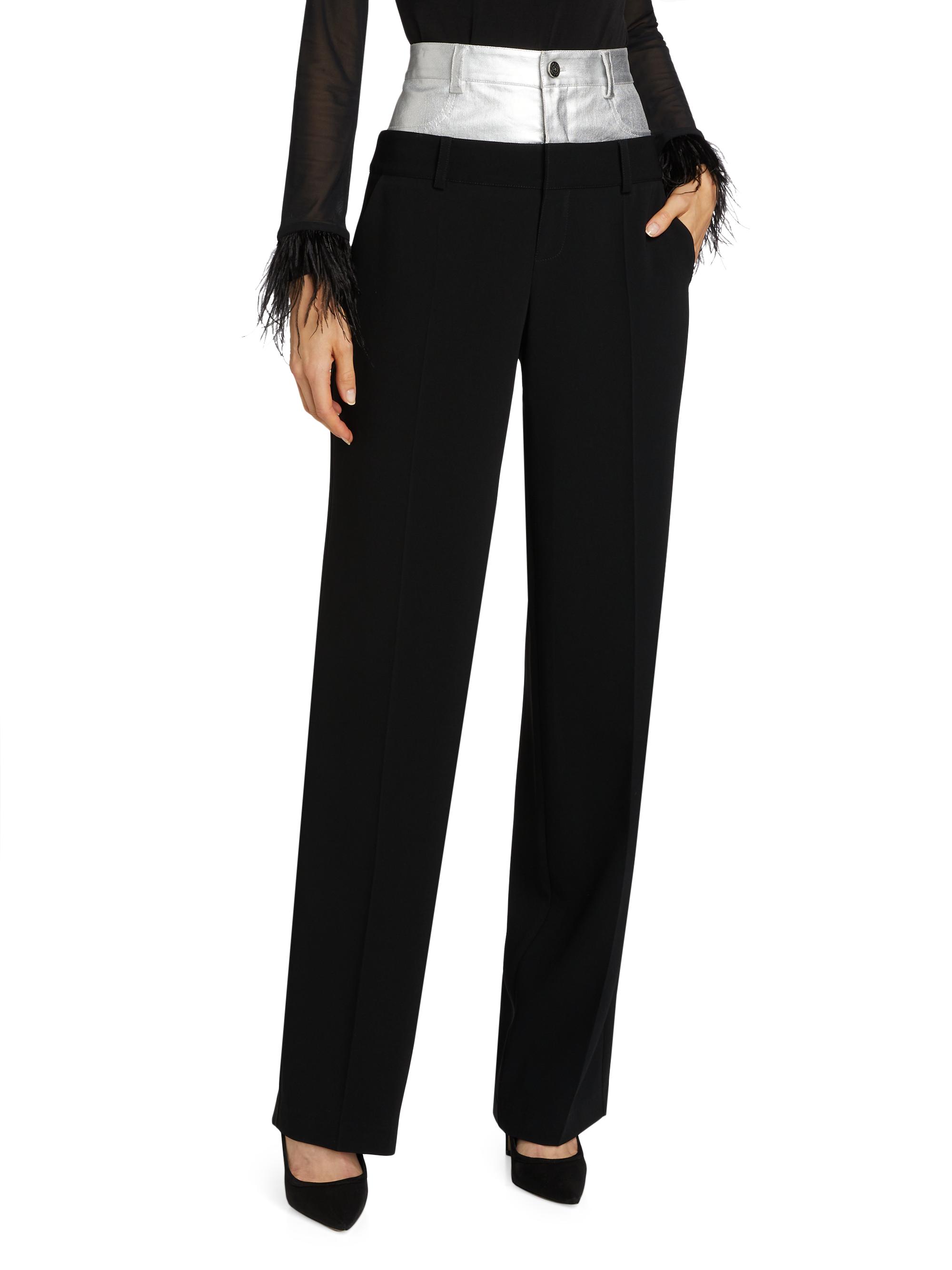 knee length dresses for ladies Wide Leg Pant in Crepe - Black main image 1