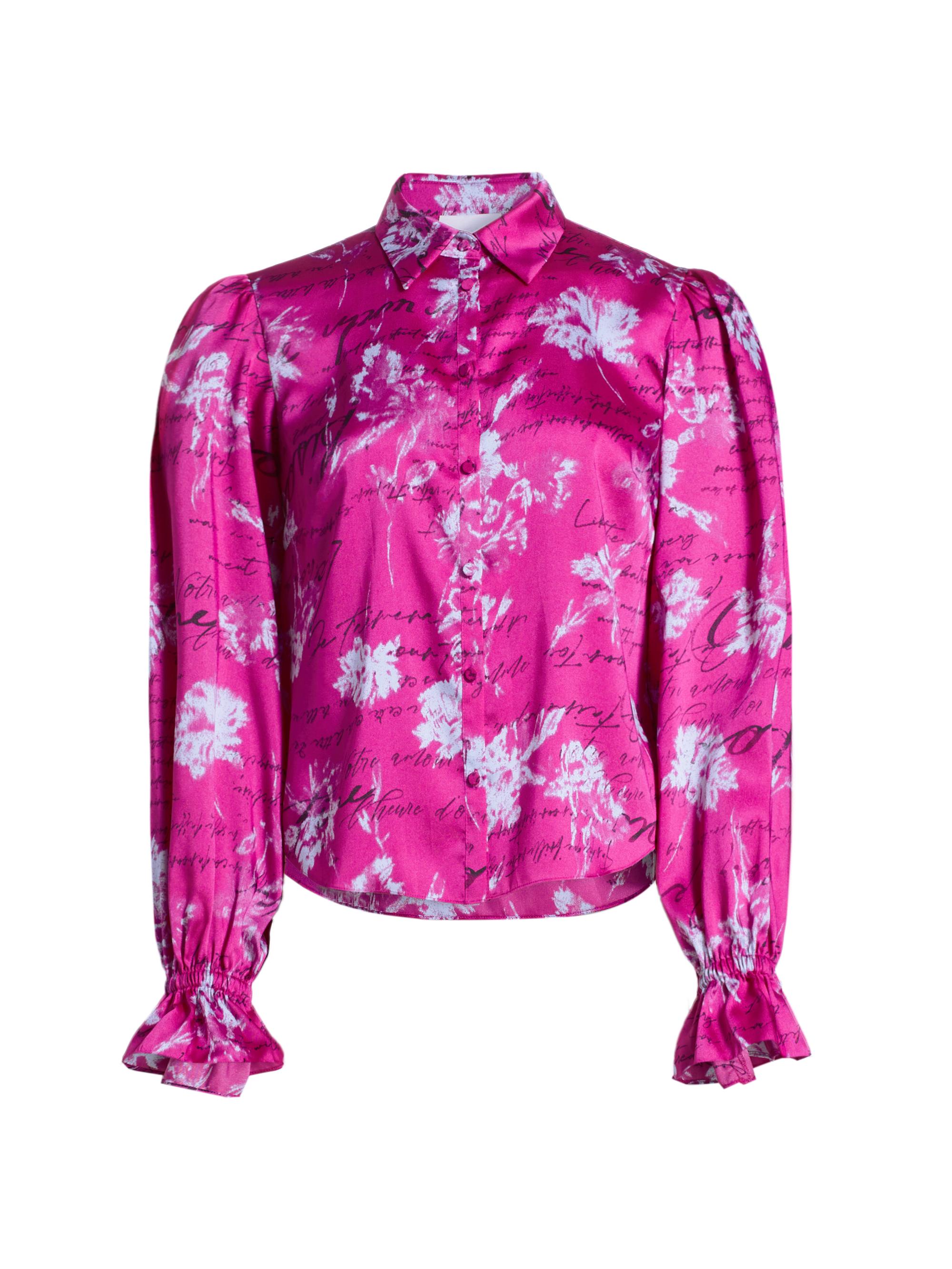 CINQ A SEPT Women's Warm Carnation Fiona Top - Plum Radish Multi