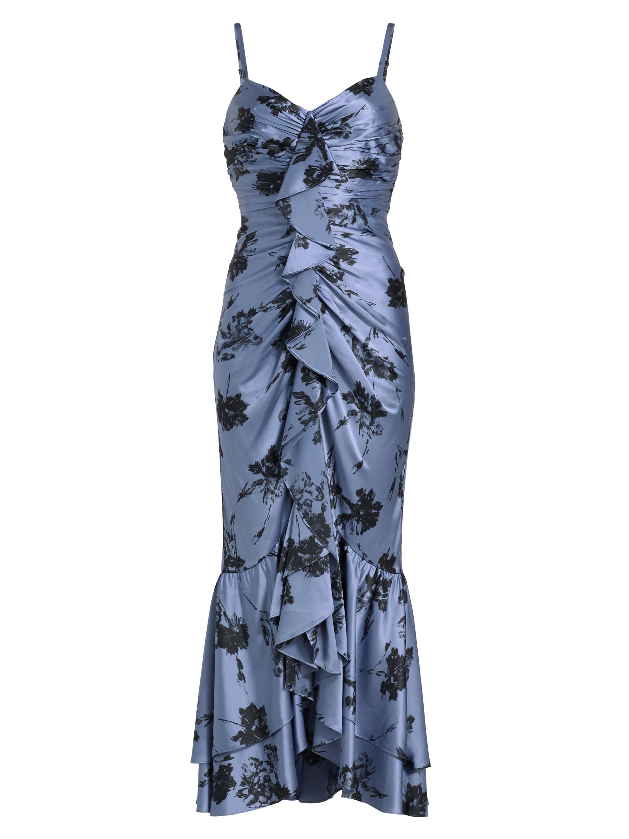 CINQ A SEPT Women's Cool Carnation Akemi Midi-Dress - Rustic Blue Multi