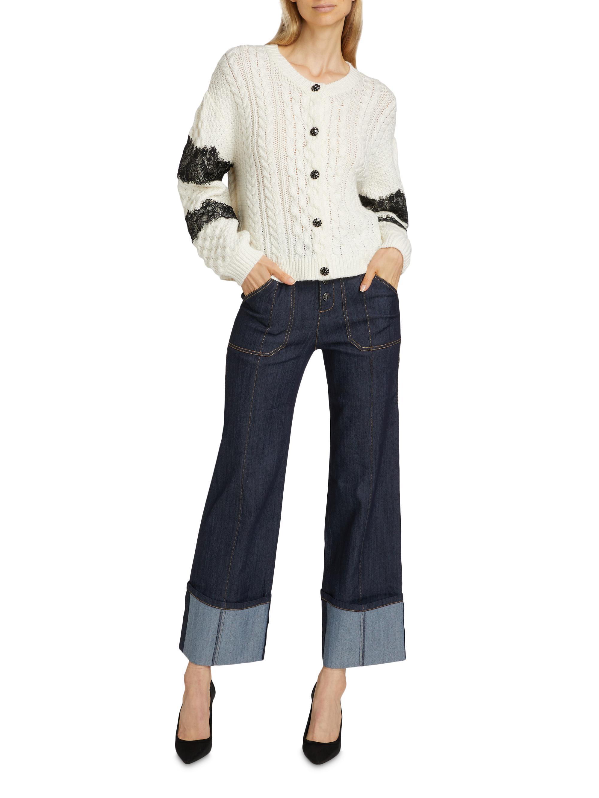 Cinq à Sept Louise Wool-Blend Cable Cardigan | Saks Fifth Avenue