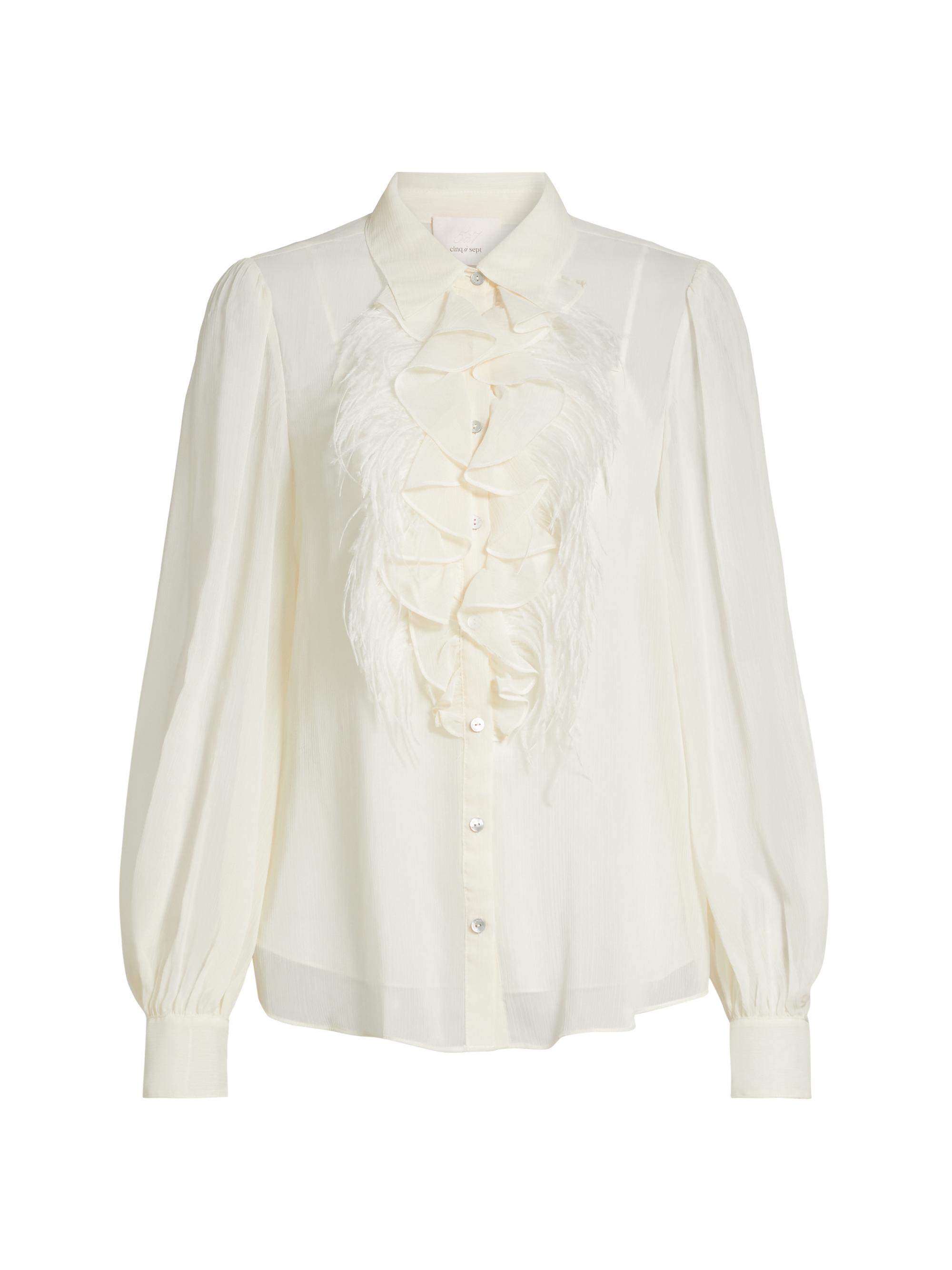 トップス leinwande patchwork ruffled hem top Leinwande / Patchwork Ruffled Hem Top