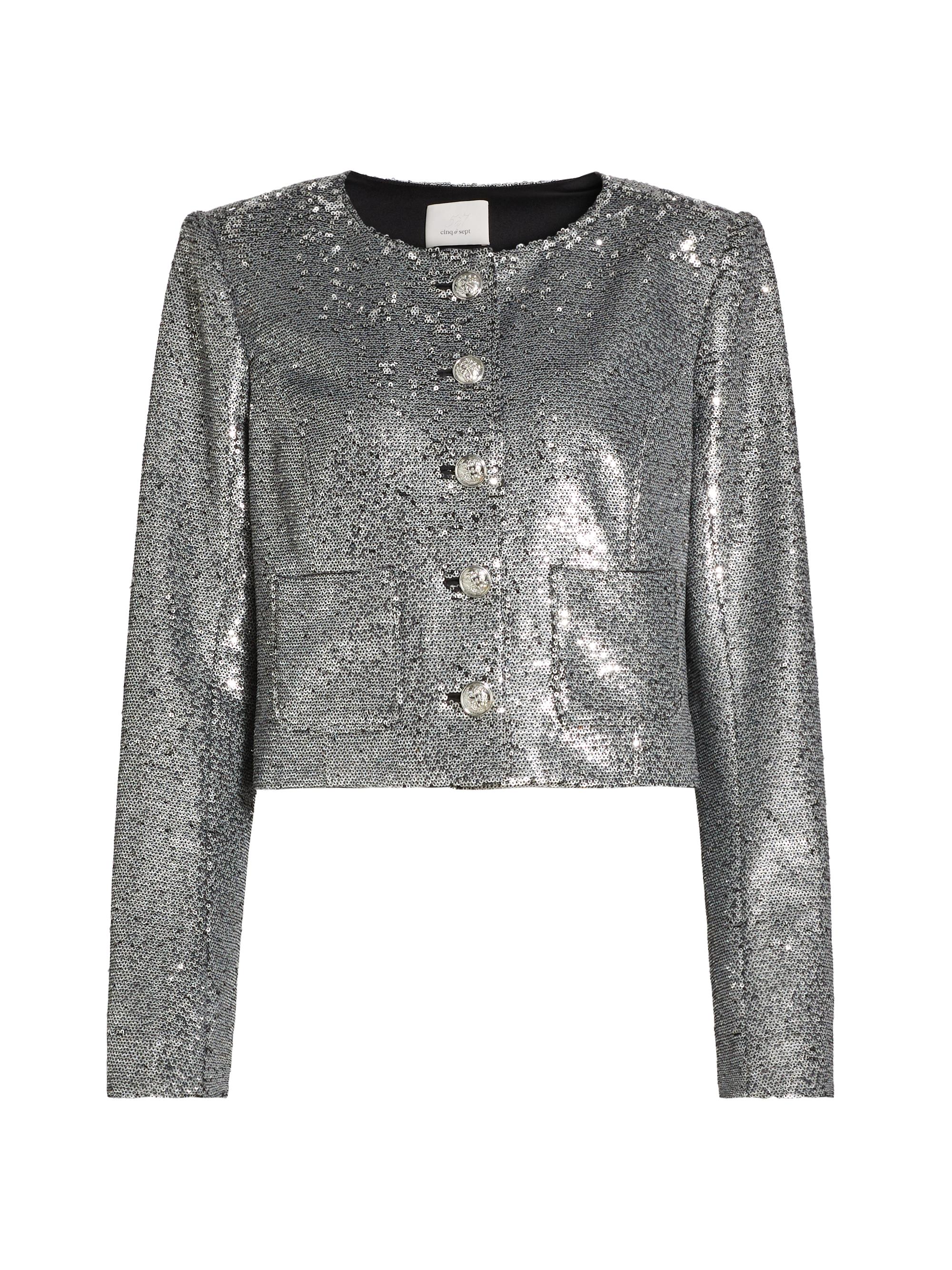 Cinq à Sept Randi Sequin Crop Jacket | Saks Fifth Avenue