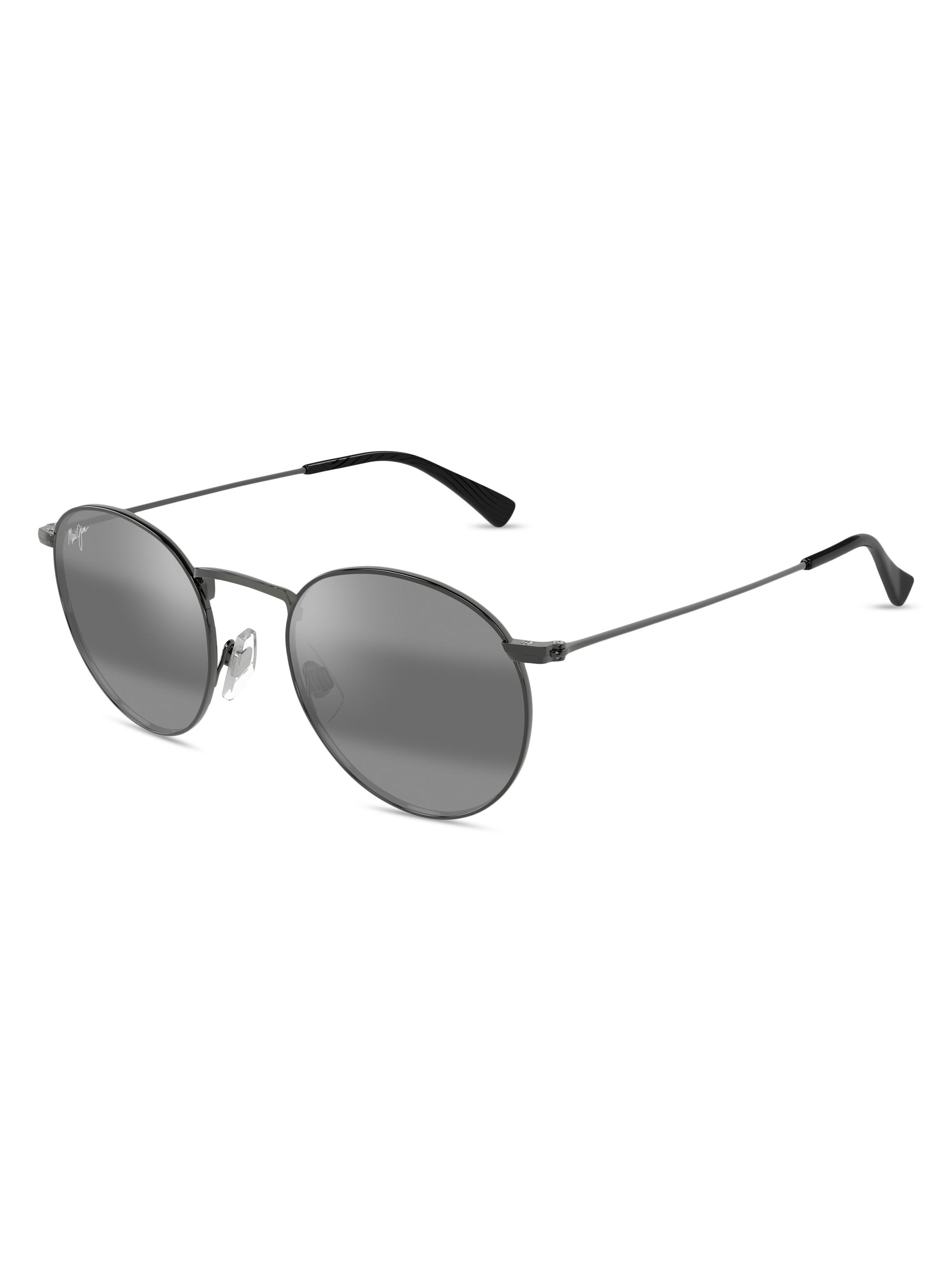 Maui Jim Men's Elua Pukaua 57MM Round Sunglasses - Dark Grey Ruthenium