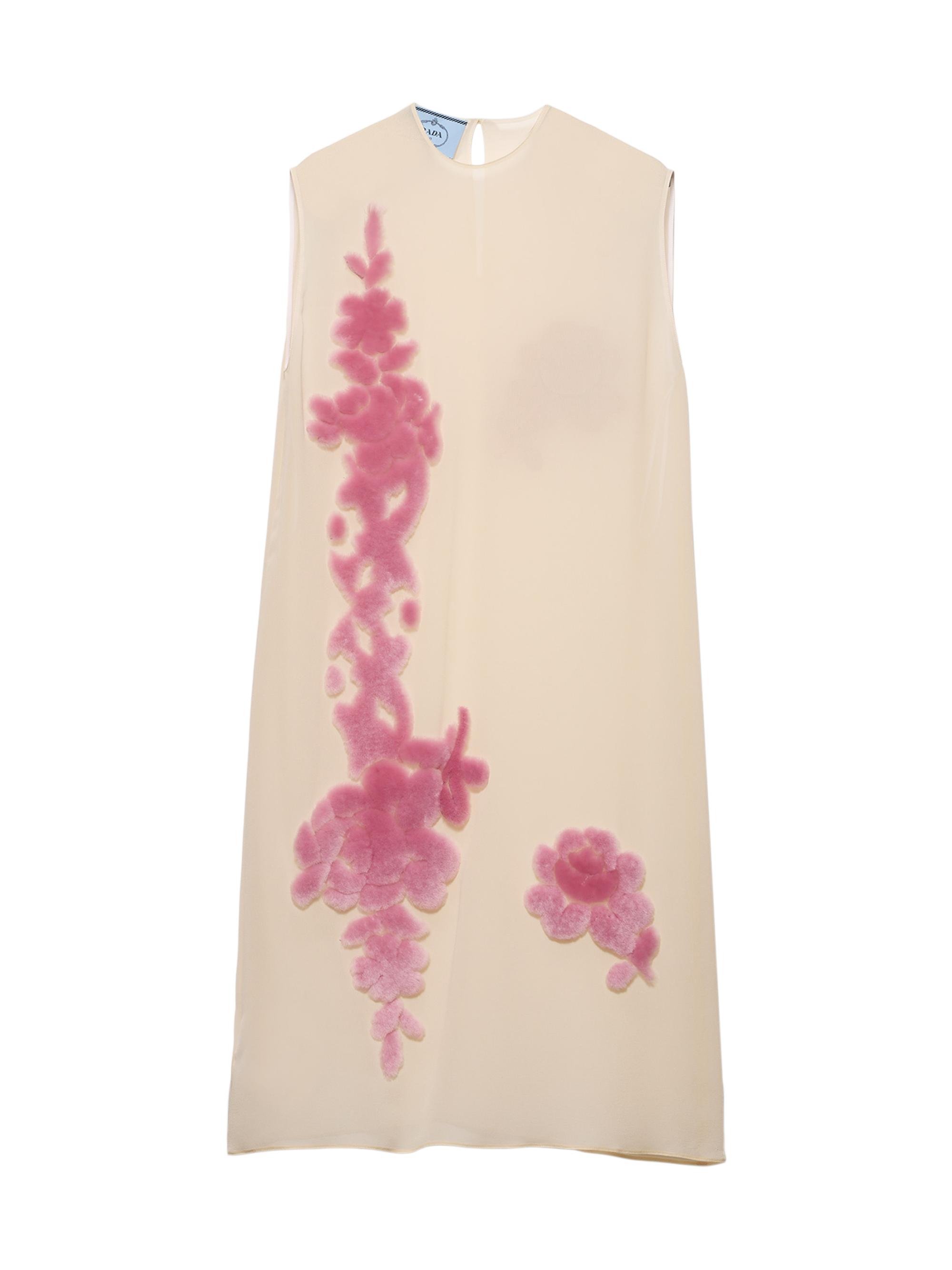 Prada Women's Embroidered Georgette Dress - Pink