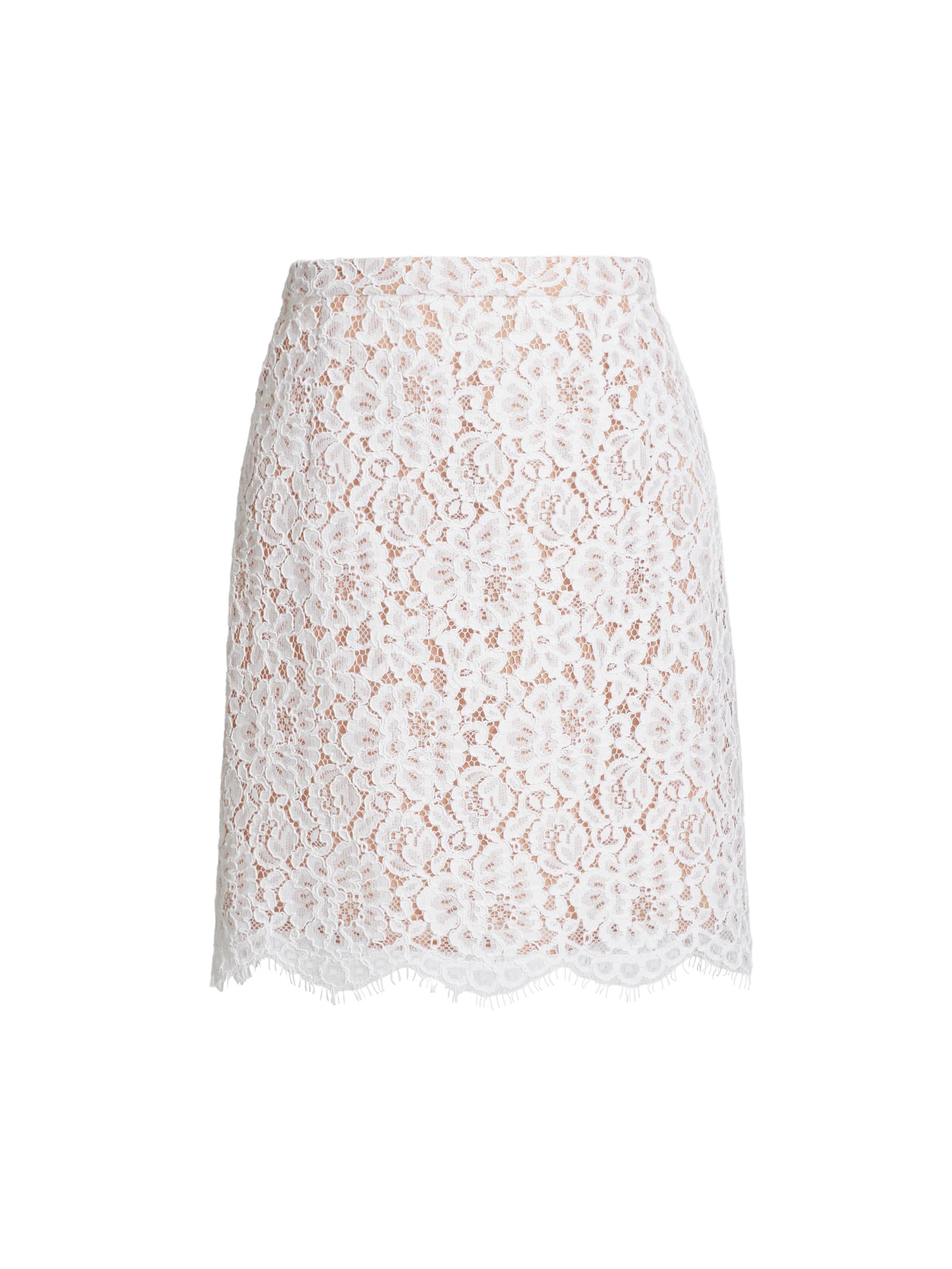 Michael Kors Collection Women's Floral Lace Miniskirt - Optic White