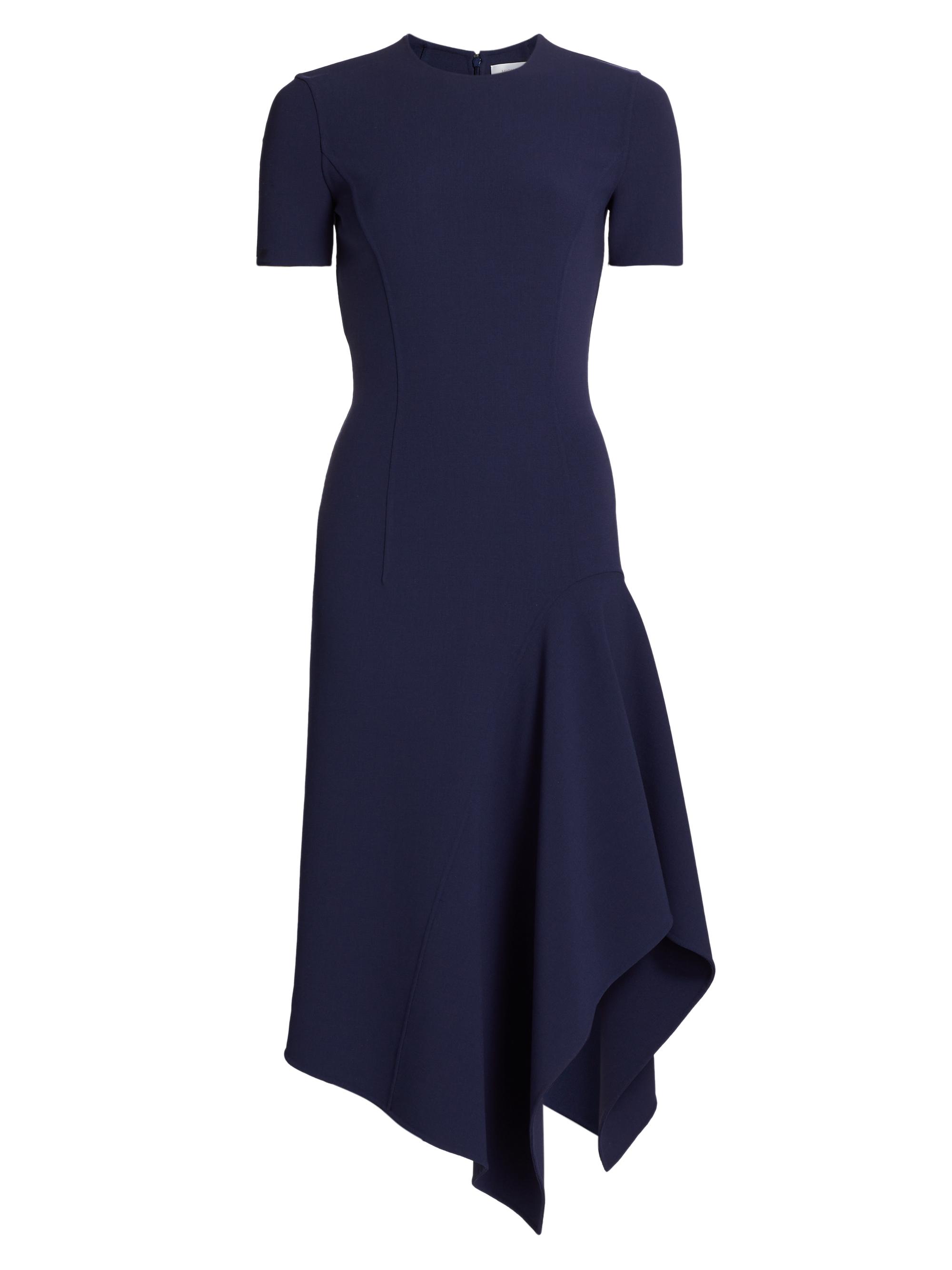 Michael Kors Collection Women's Short-Sleeve Stretch Wool Handkerchief Dress - Maritime