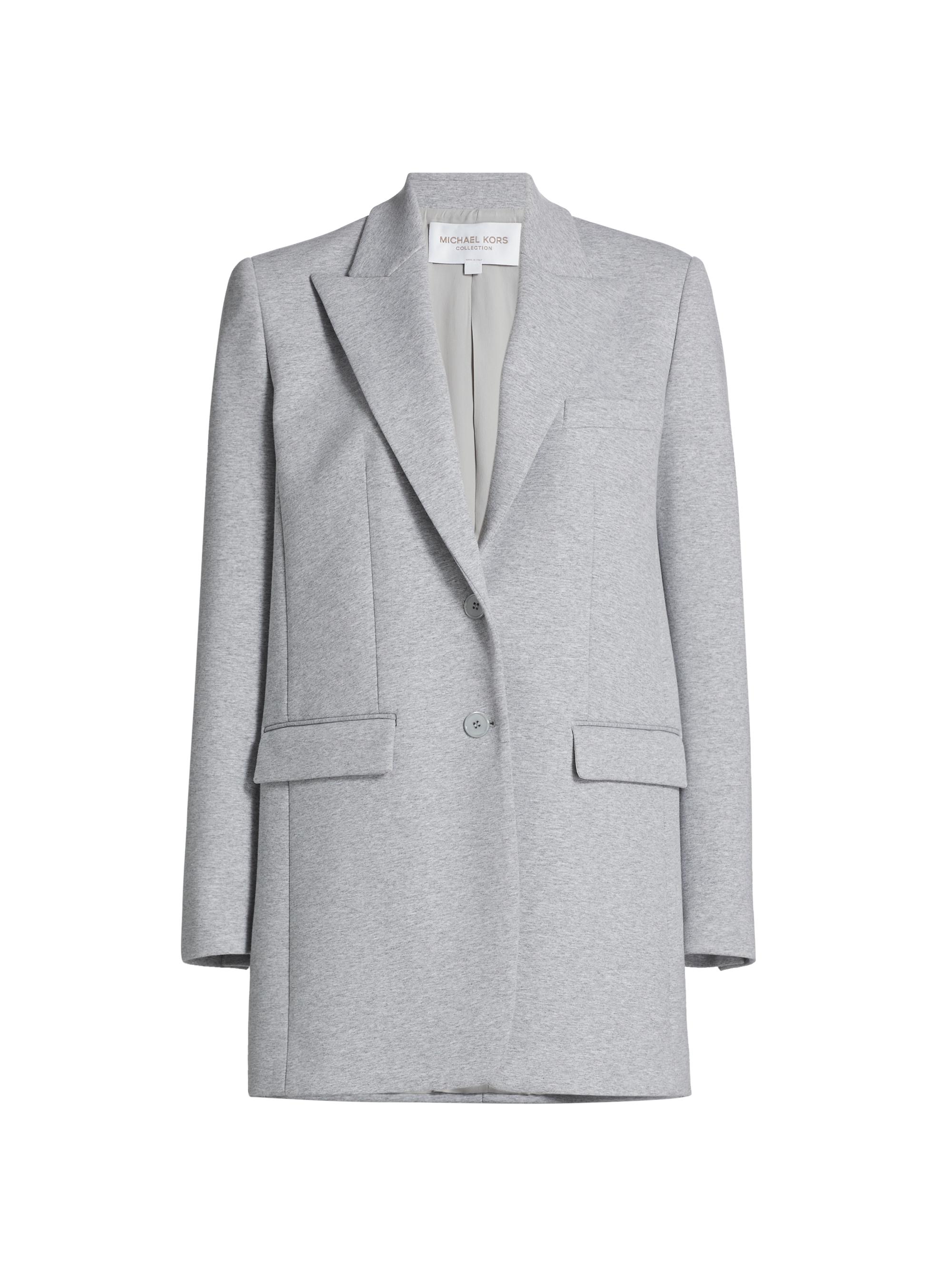 Michael Kors Collection Women's Cotton Jersey Boyfriend Blazer - Pearl Melange