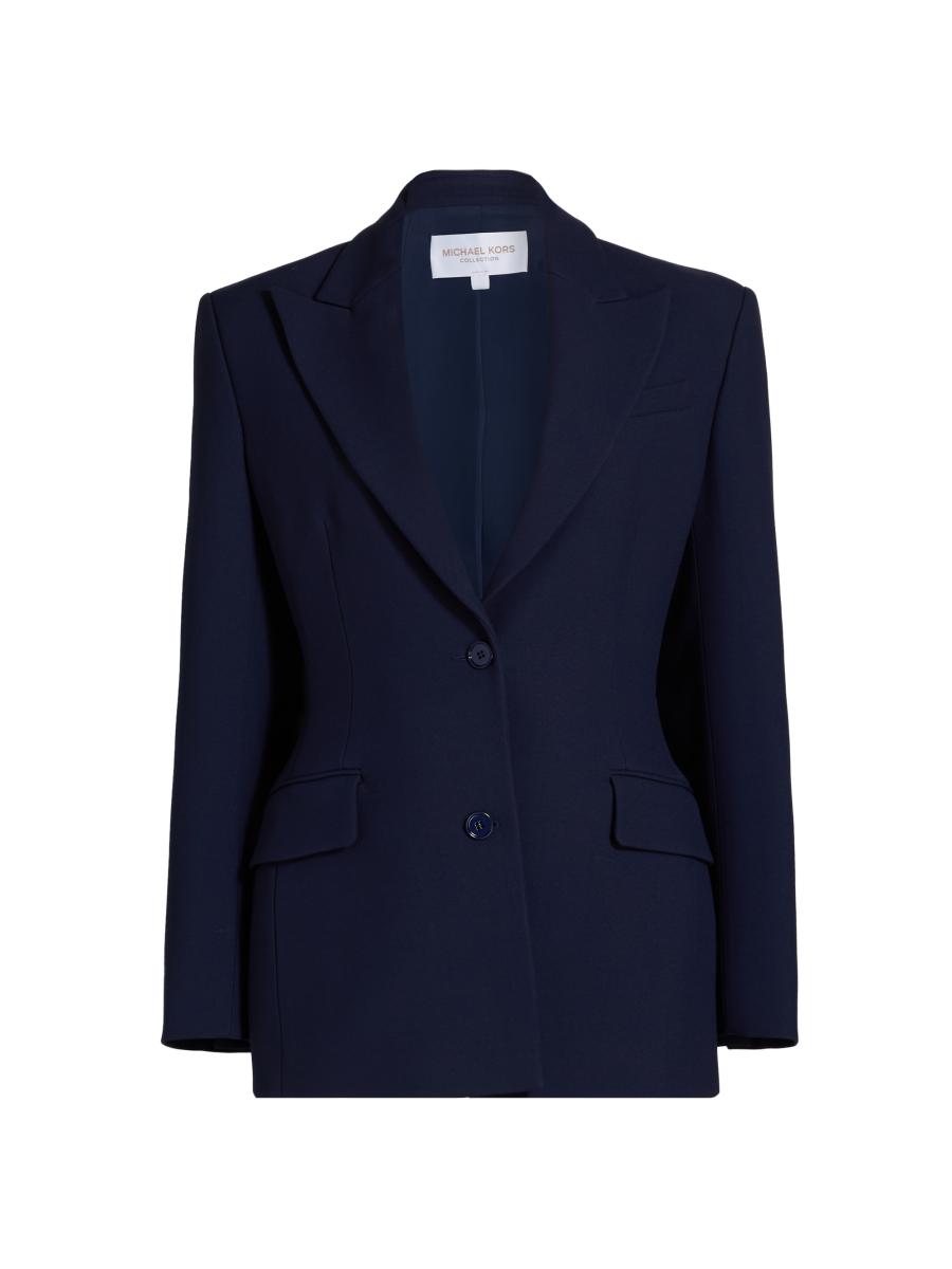 Michael Kors Collection Sculpted Belted Two-Button Blazer