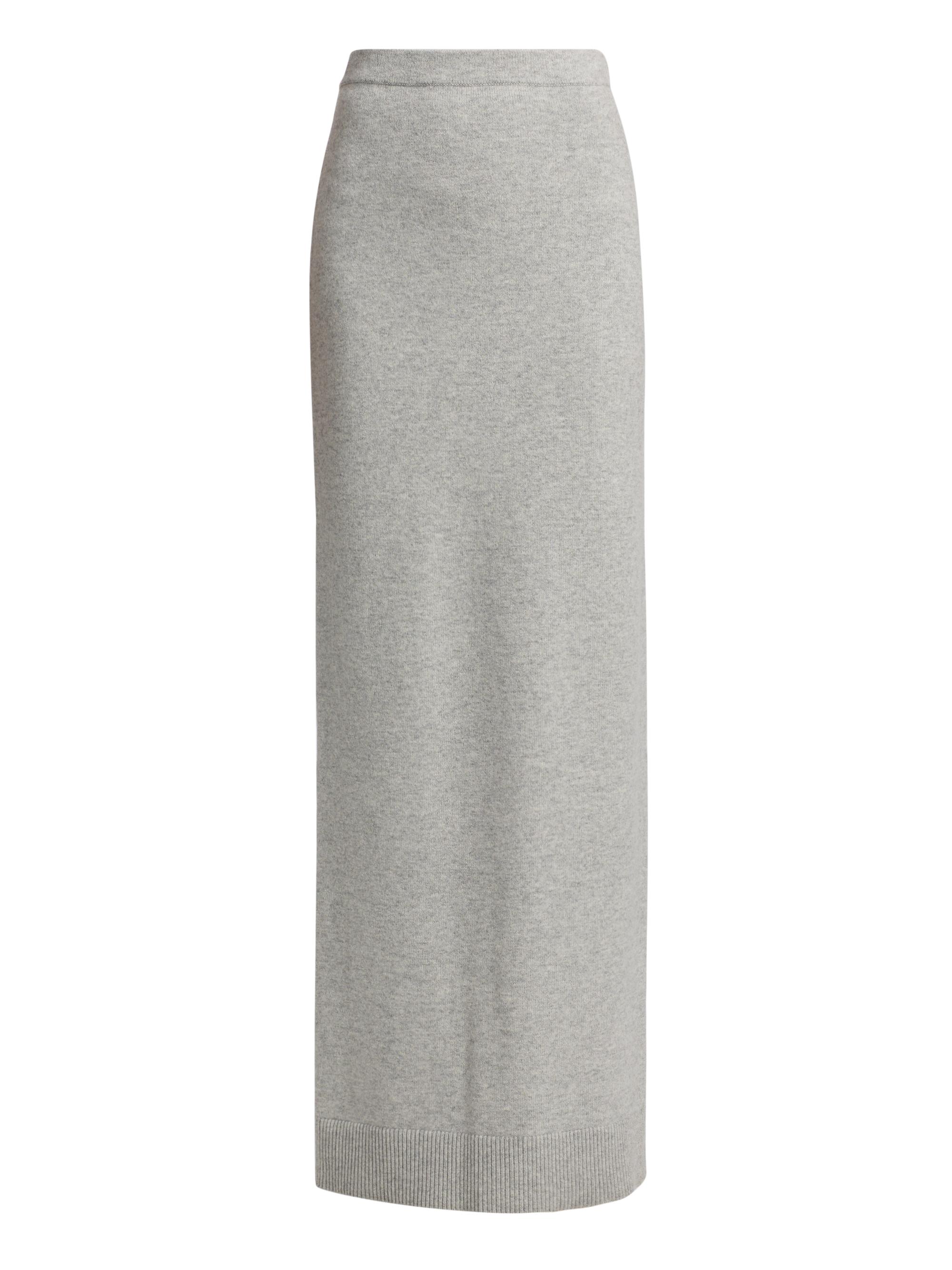 Michael Kors Collection Women's Stretch Cashmere Back-Slit Maxi Skirt - Pearl Melange