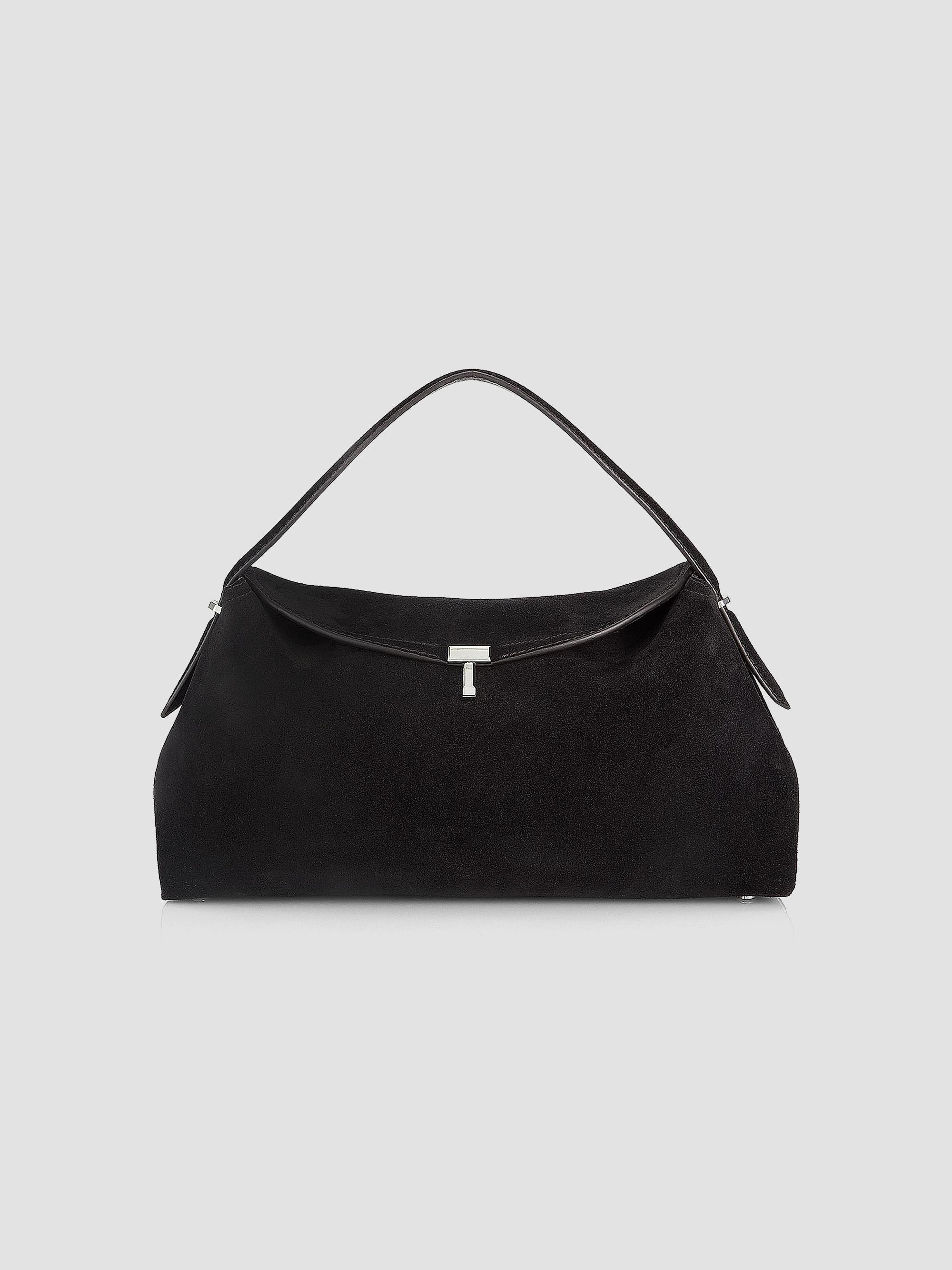 Toteme Women's T-Lock Suede Top Handle Bag - Espresso