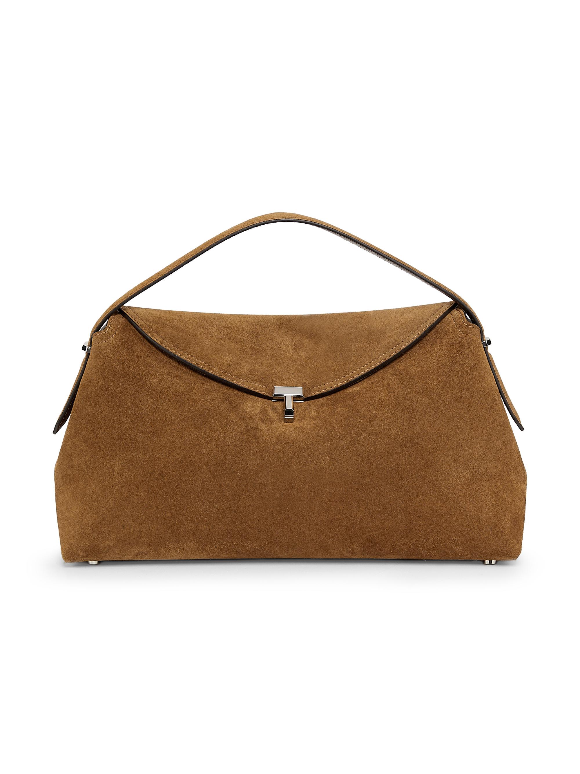 Toteme T-Lock Suede Top Handle Bag | Saks Fifth Avenue