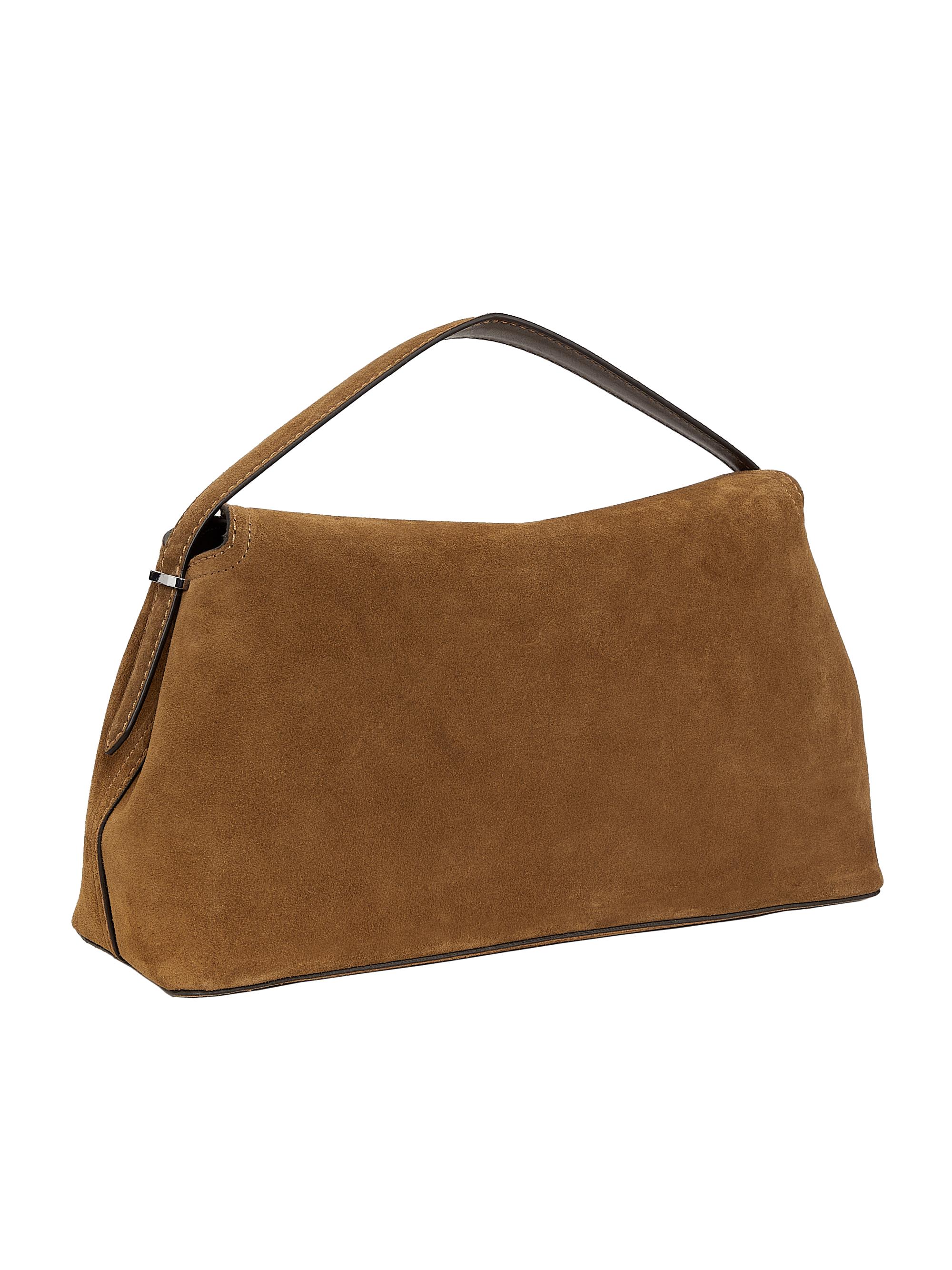 Toteme T-Lock Suede Top Handle Bag | Saks Fifth Avenue