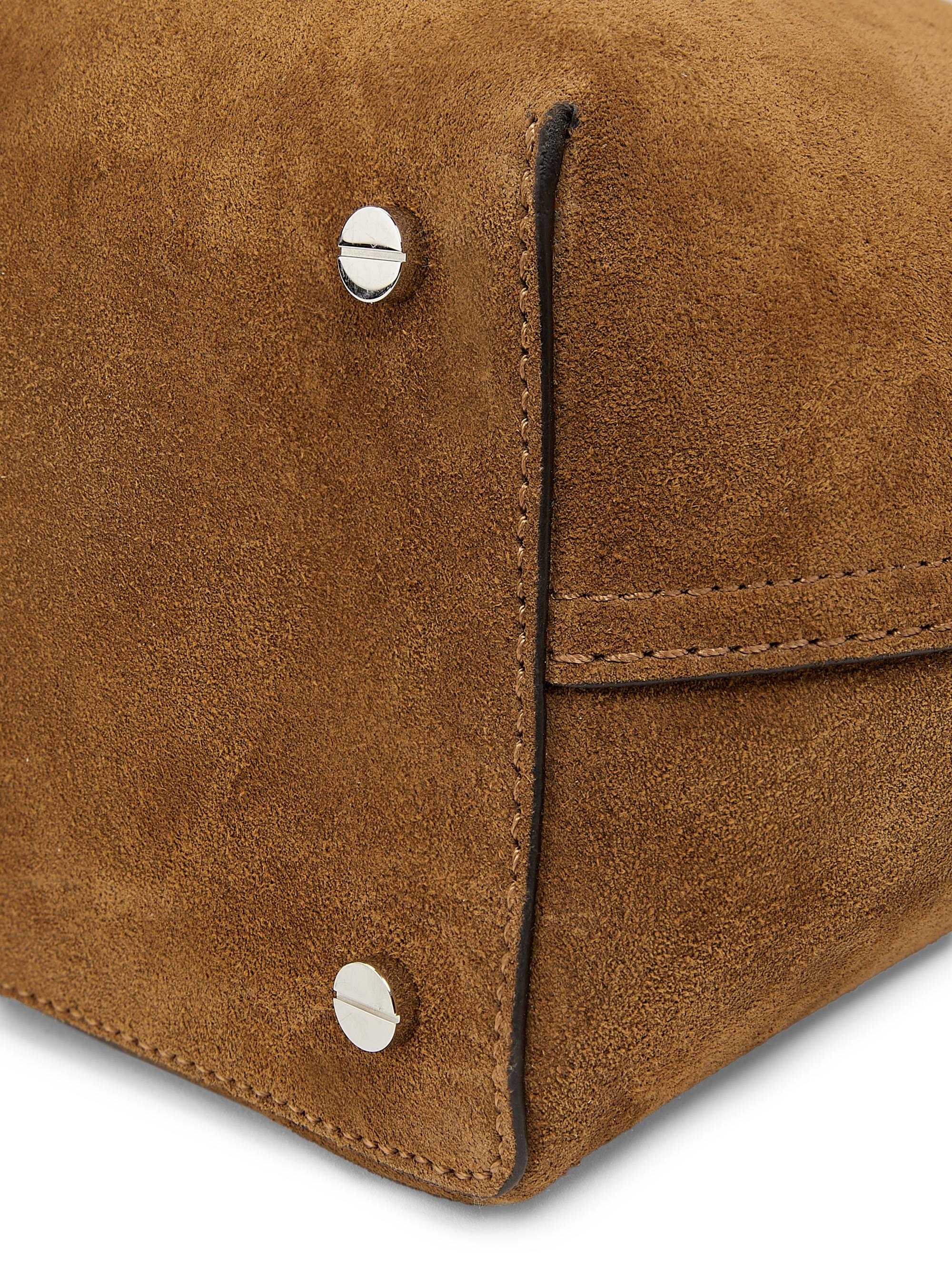 Toteme T-Lock Suede Top Handle Bag | Saks Fifth Avenue