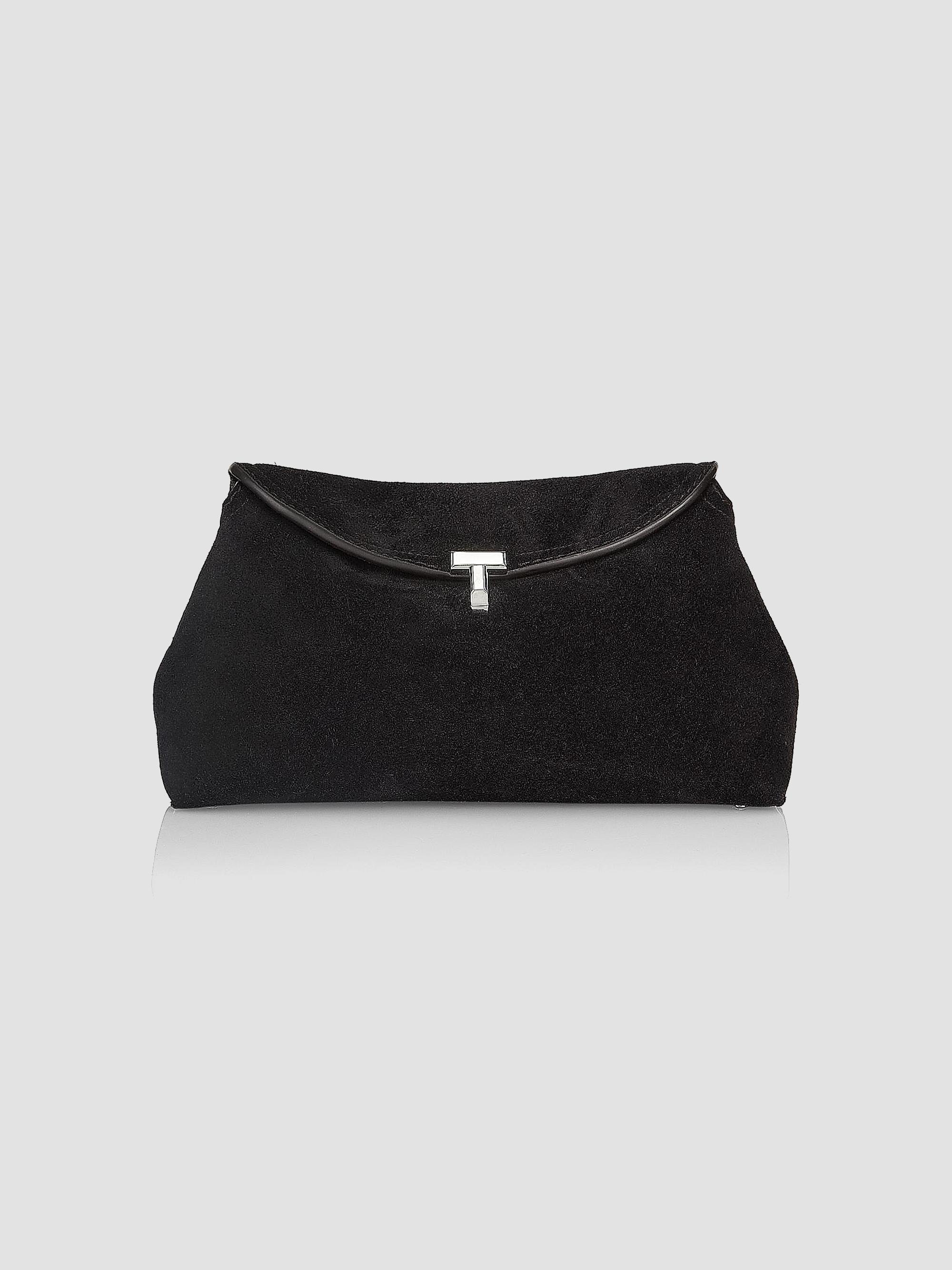 Toteme Women's T-Lock Suede Clutch - Tobacco