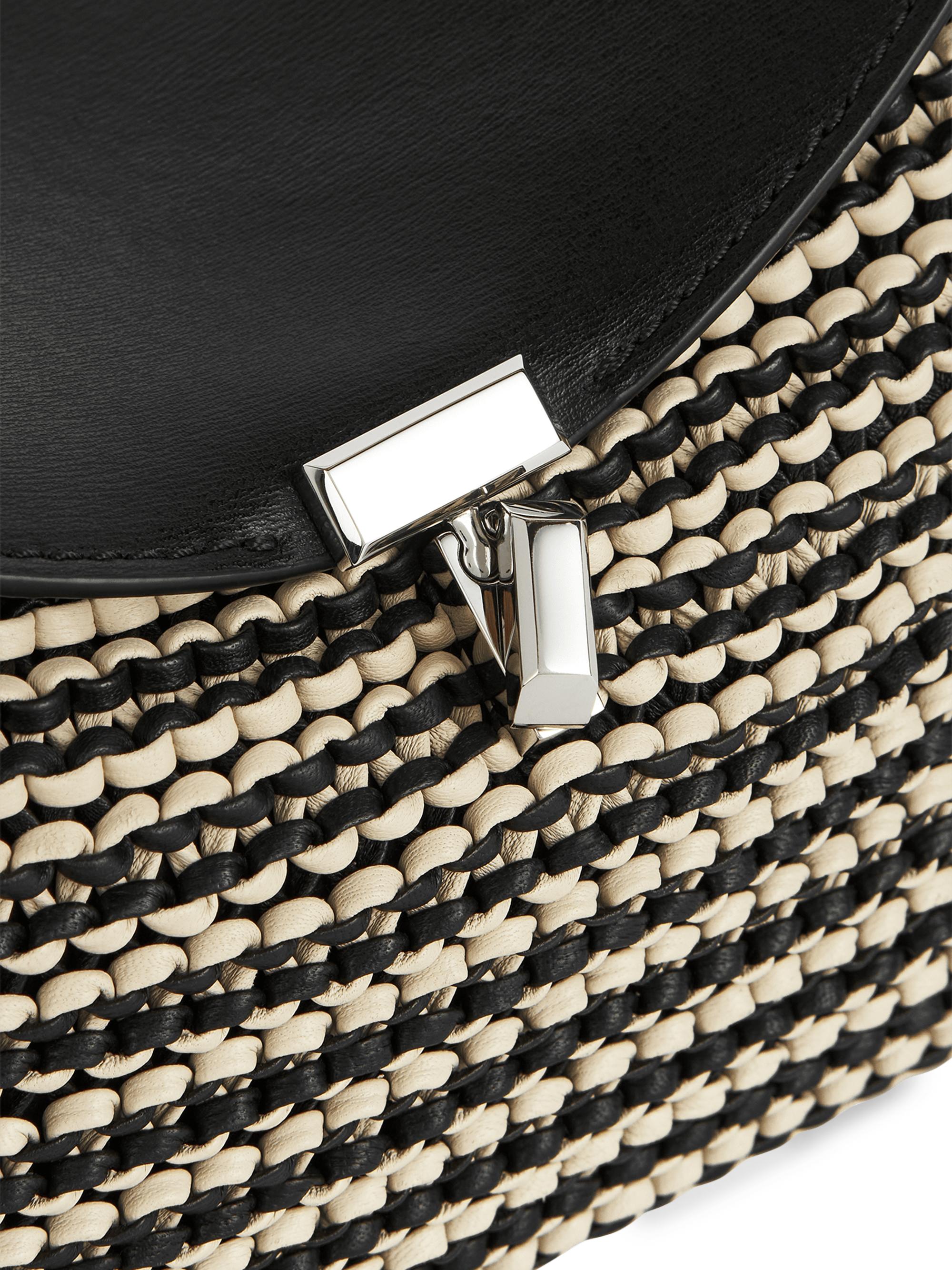 Toteme T-Lock Woven Leather Clutch | Saks Fifth Avenue