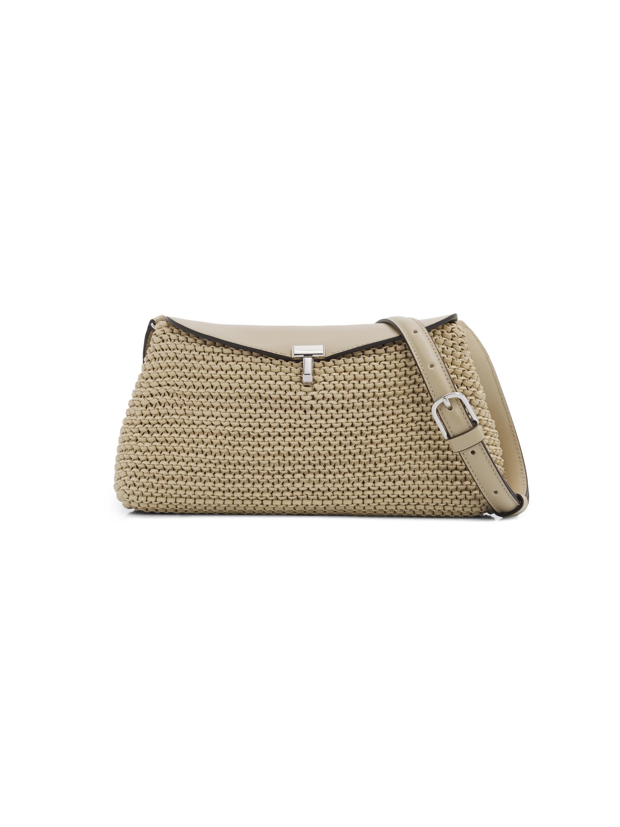 T-Lock Woven Leather Clutch