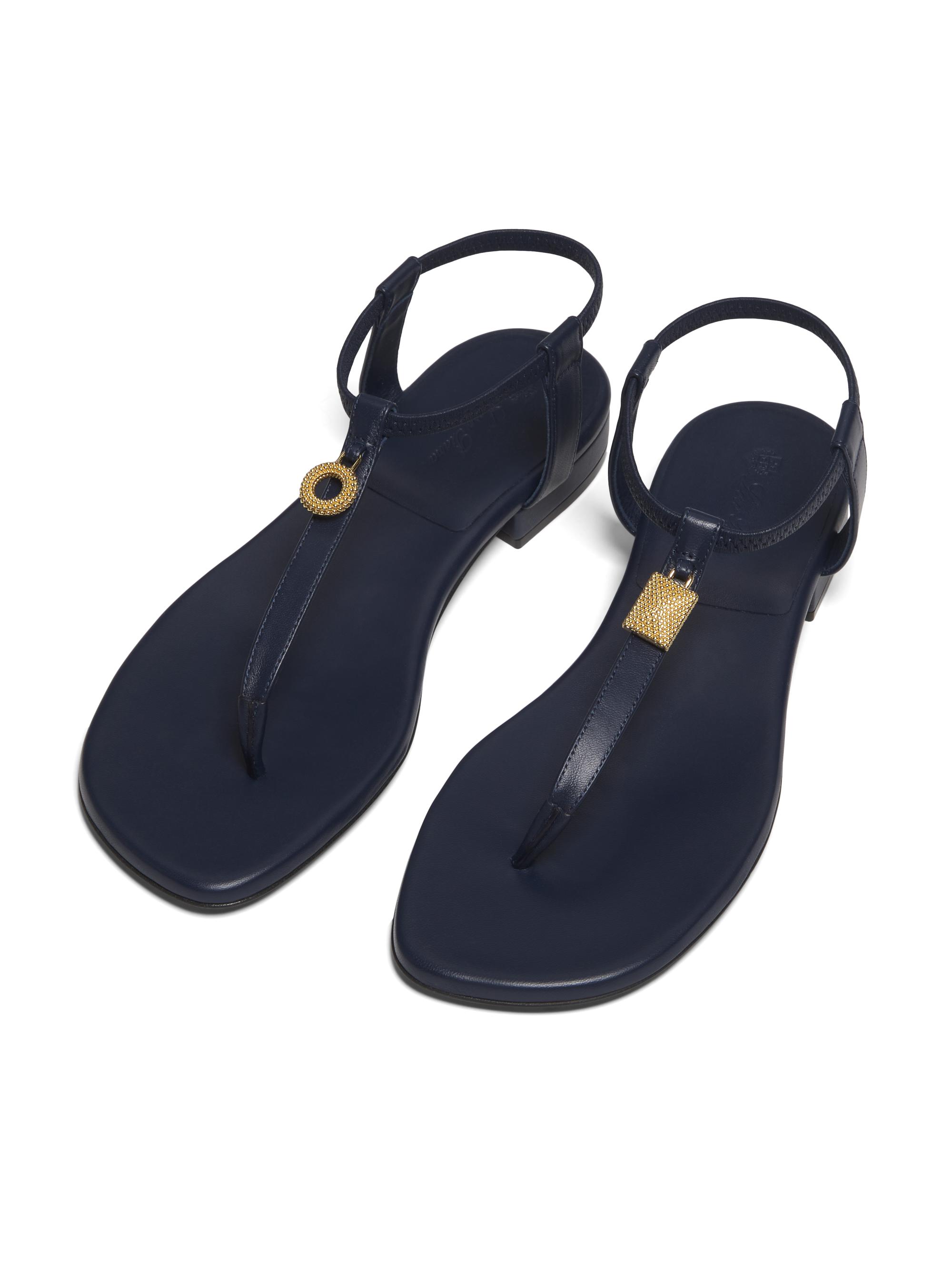 Loro Piana Mindil Leather Flat Sandals | Saks Fifth Avenue