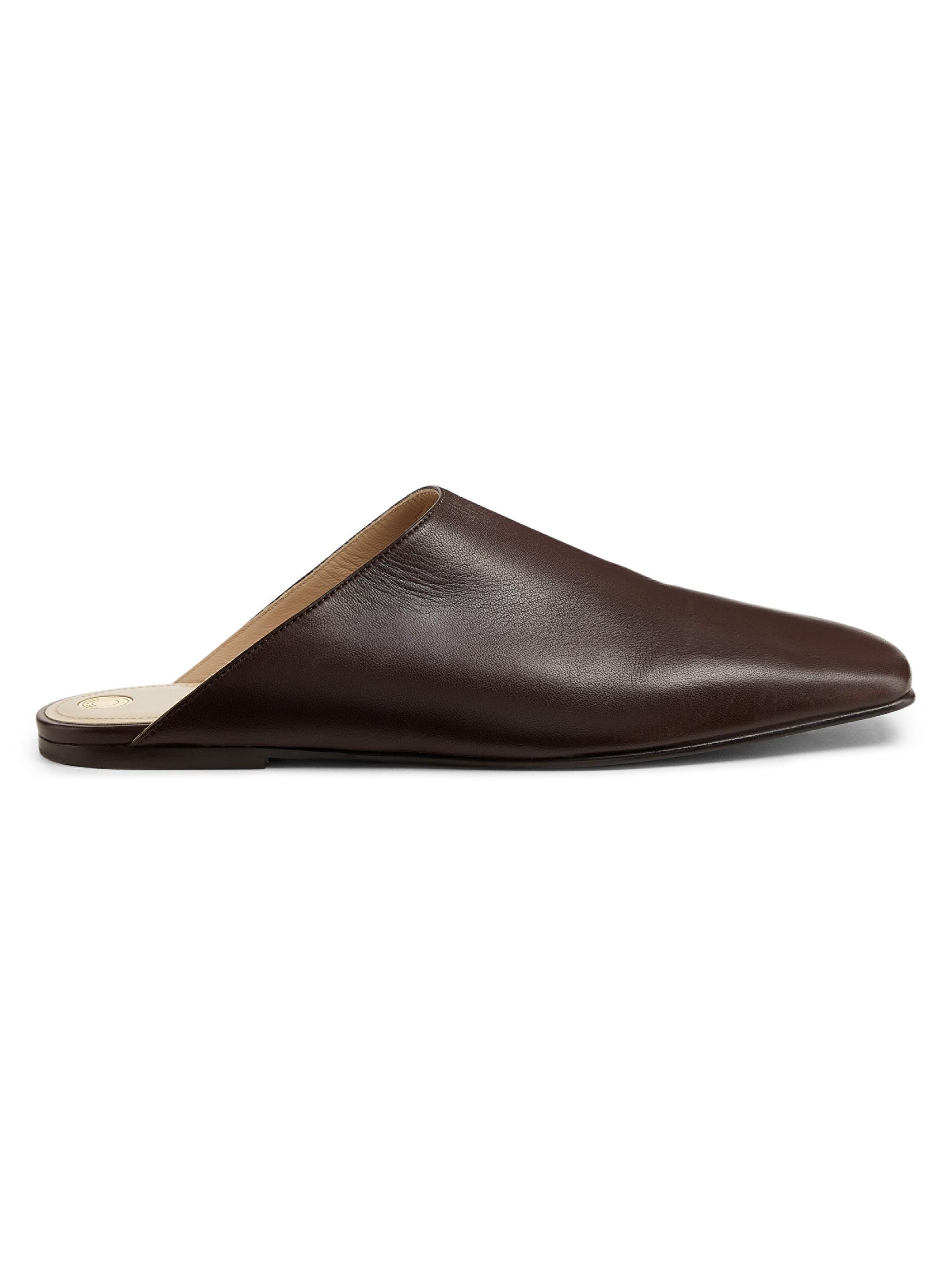 Loro Piana Women's Alba Waxed Leather Mules - Powder Brown