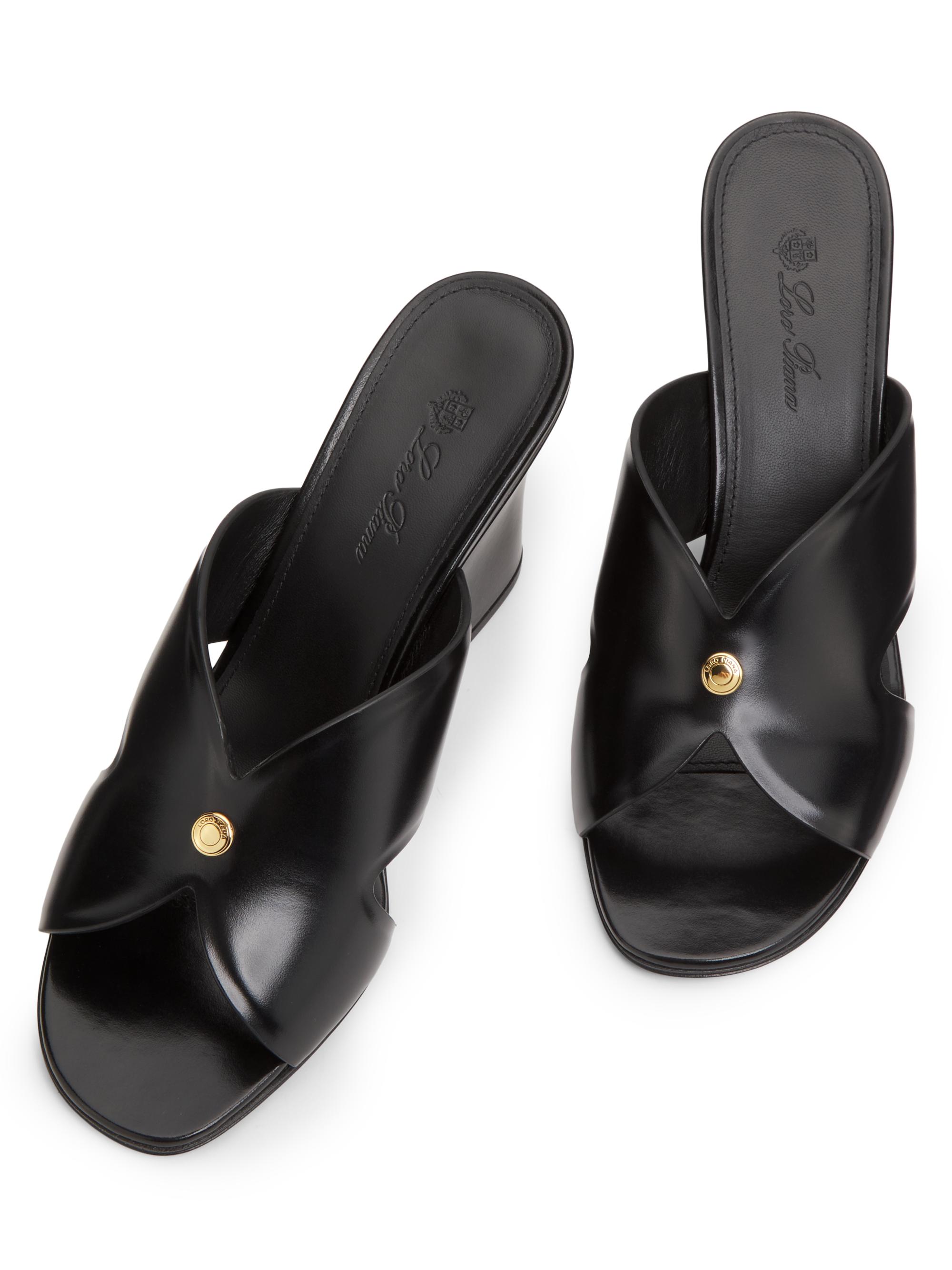 Loro Piana Vera 80MM Heeled Leather Mules | Saks Fifth Avenue