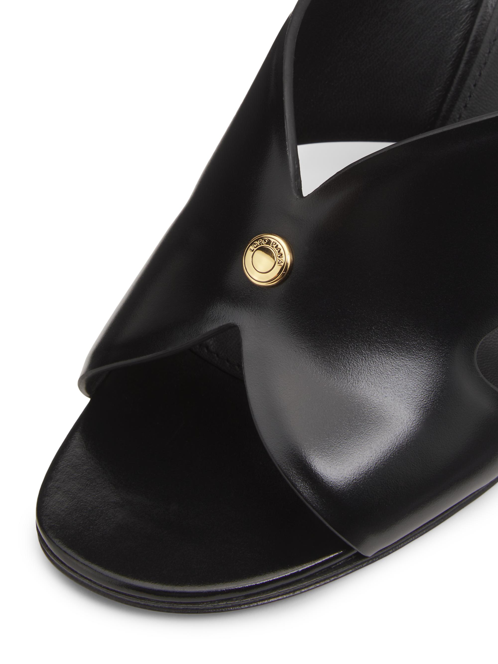 Loro Piana Vera 80MM Heeled Leather Mules | Saks Fifth Avenue