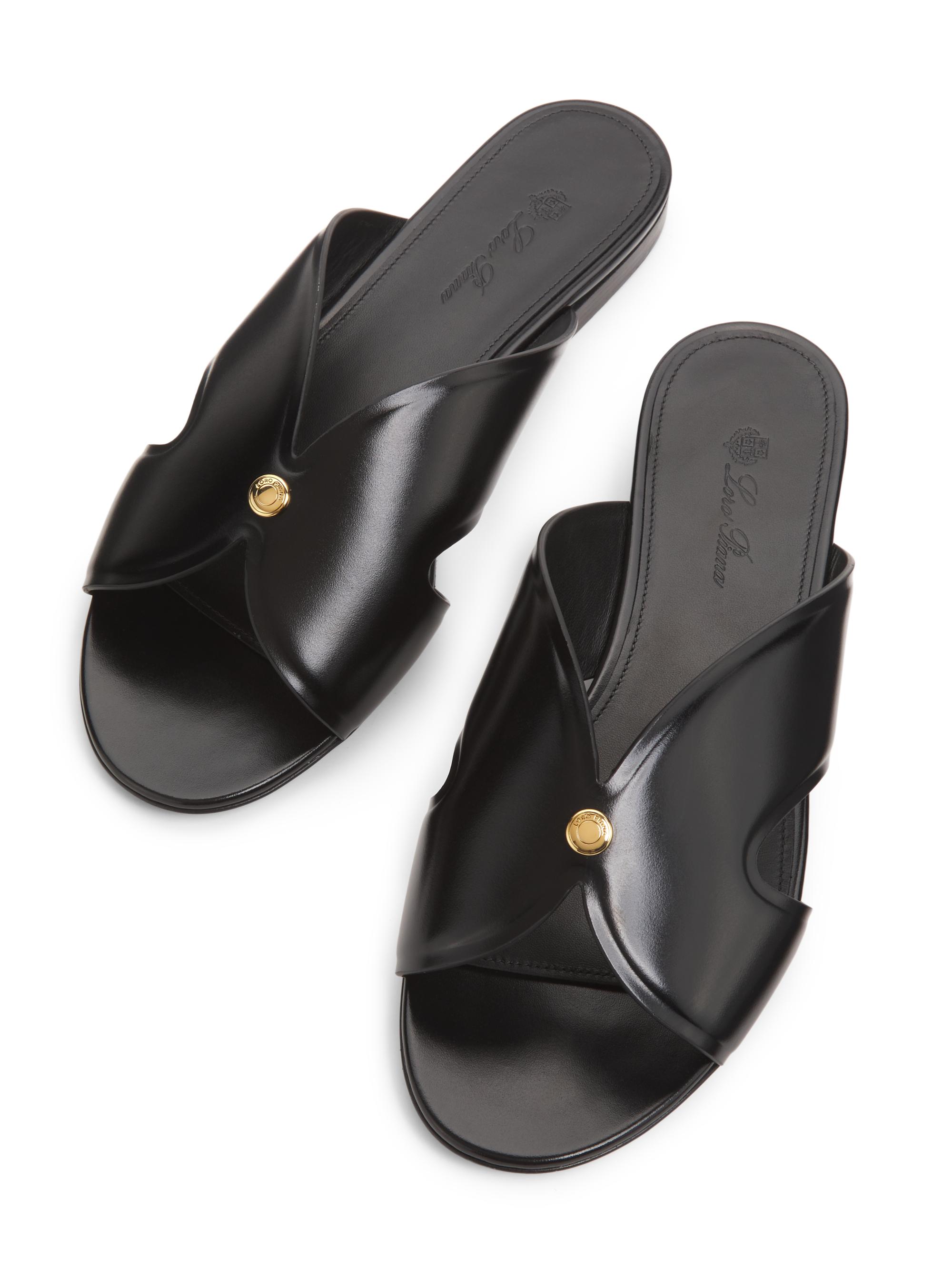 Loro Piana Vera Leather Mule Sandals | Saks Fifth Avenue